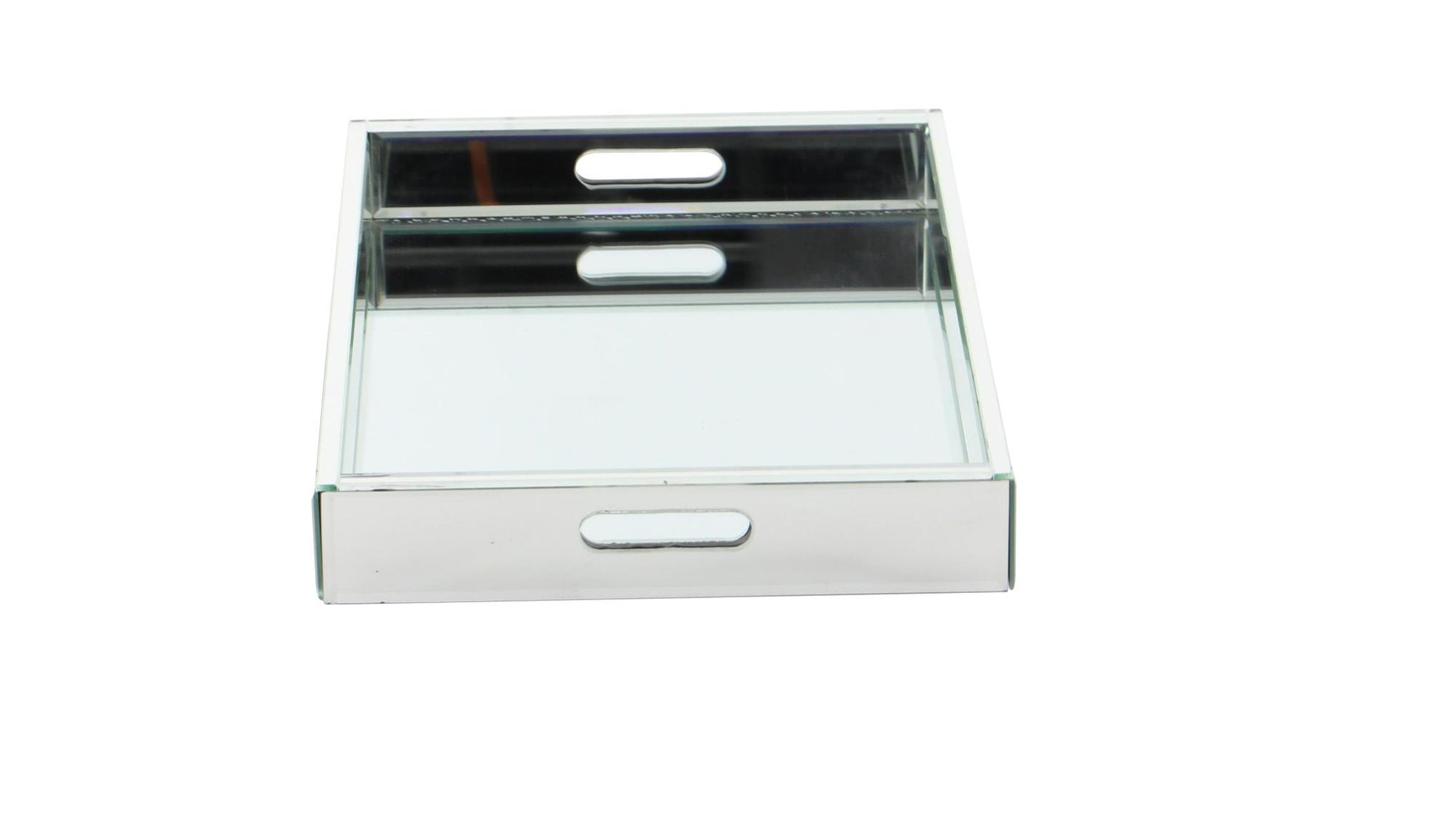 Silver Wooden Mirrored Living Room Decor Tray