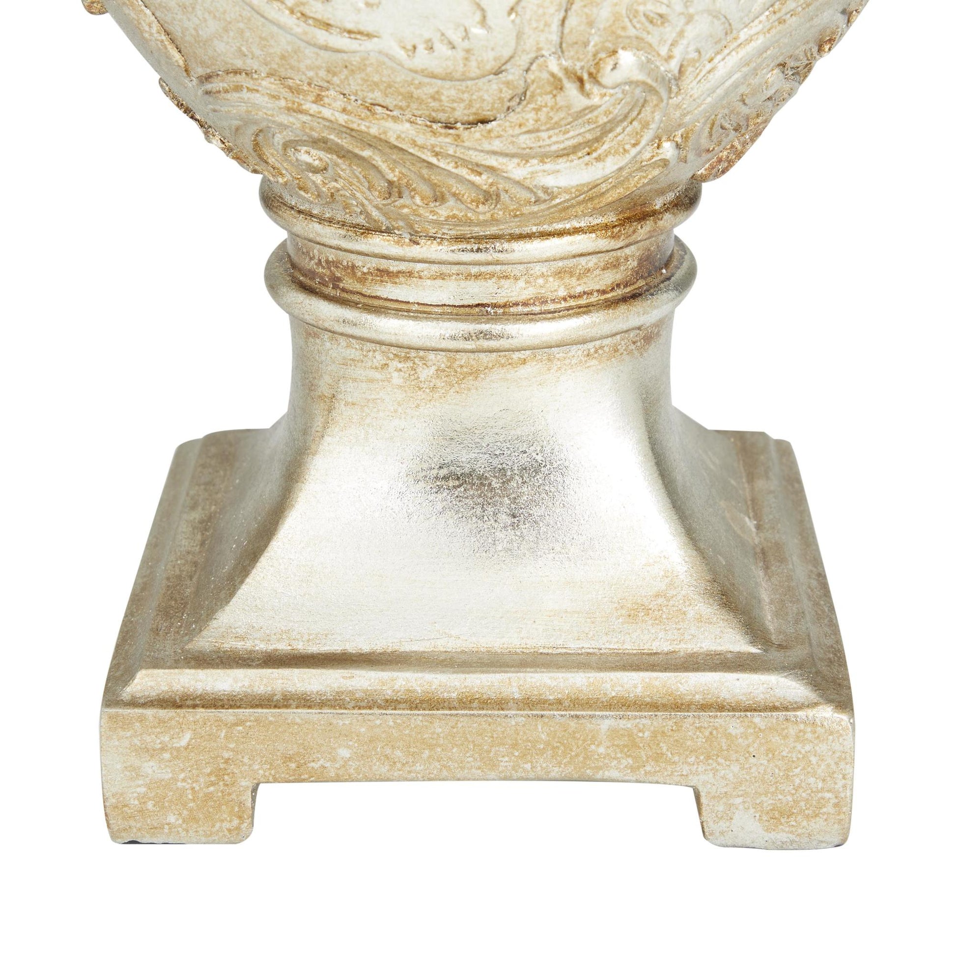 Fleur De Lis Gold Polystone Carved Decorative Vase