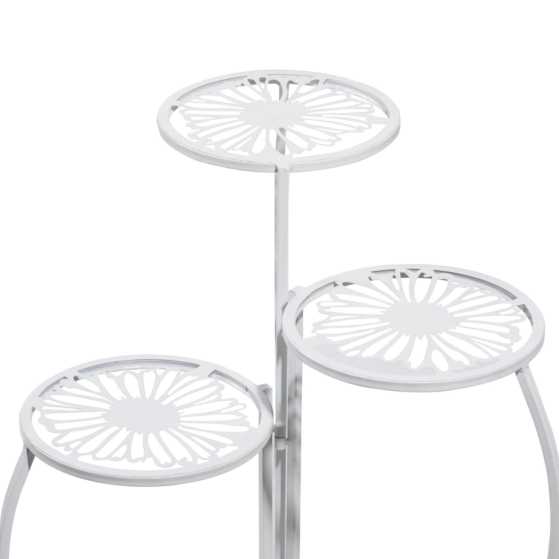Floral Metal 3 Tier Indoor Outdoor Plantstand