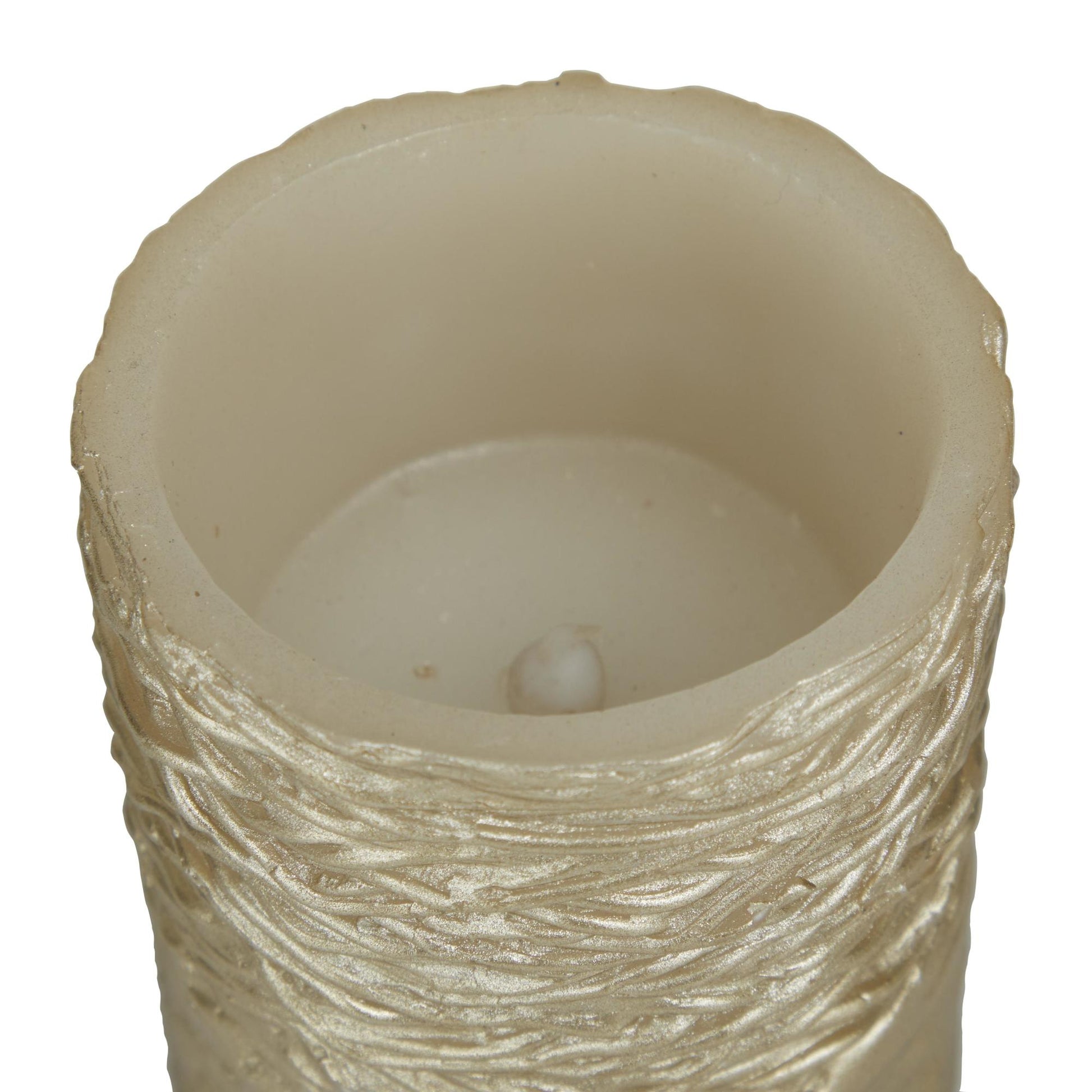 Set of 3 Wax Textured Indoor Outdoor Flameless Candle with Remote Control