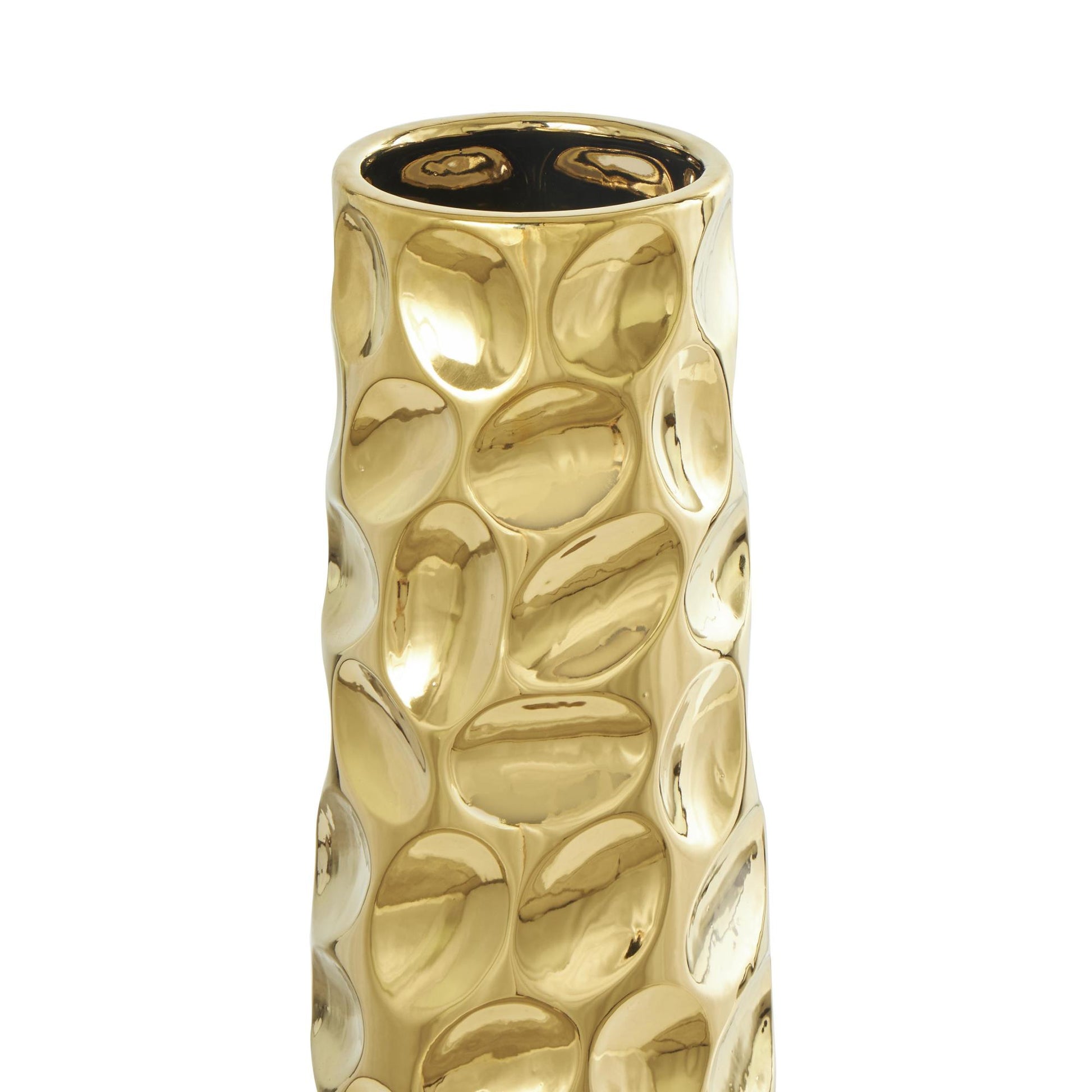 Geometric Ceramic Bubble Decorative Vase with Concaved Circles