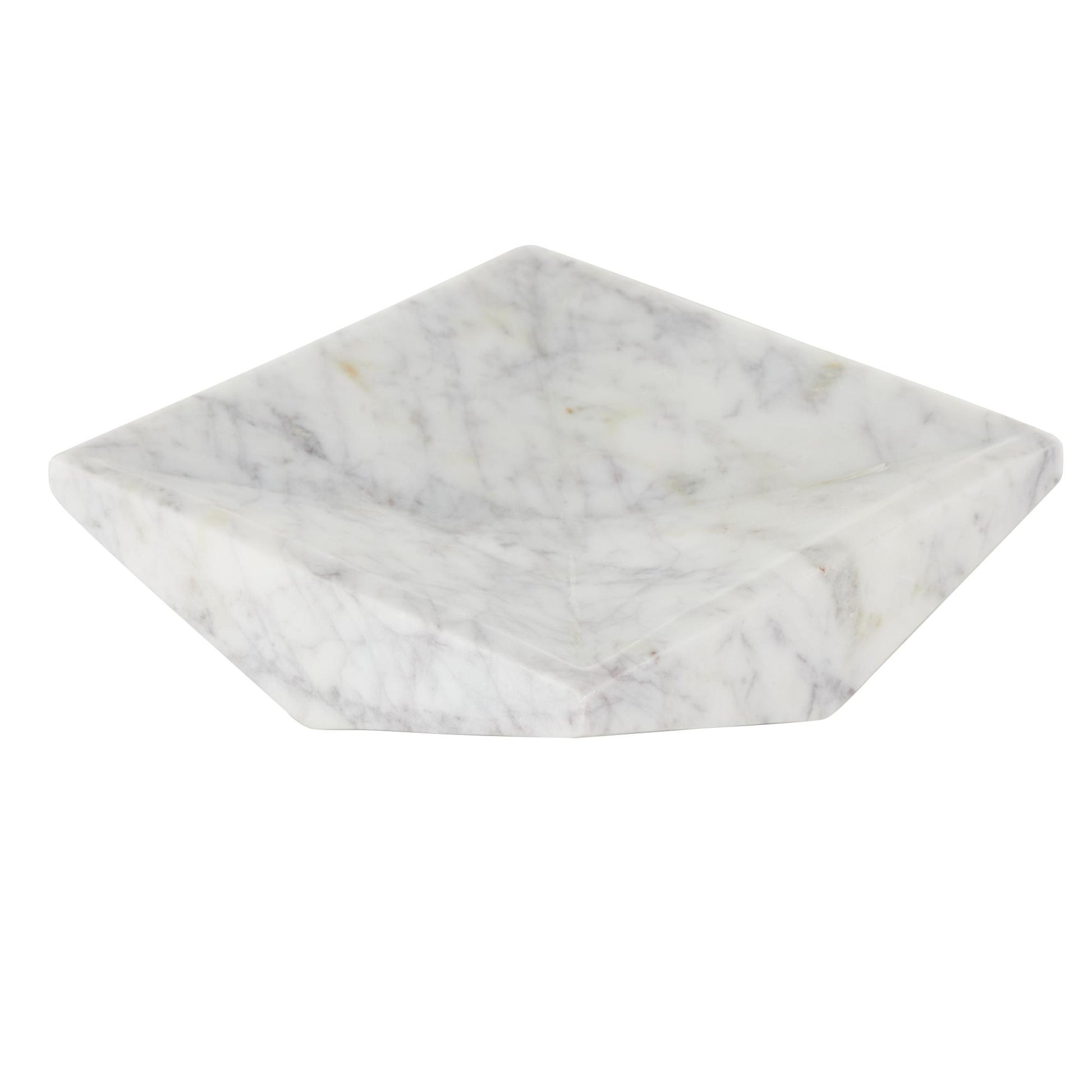Geometric White Marble Square Living Room Decor Tray