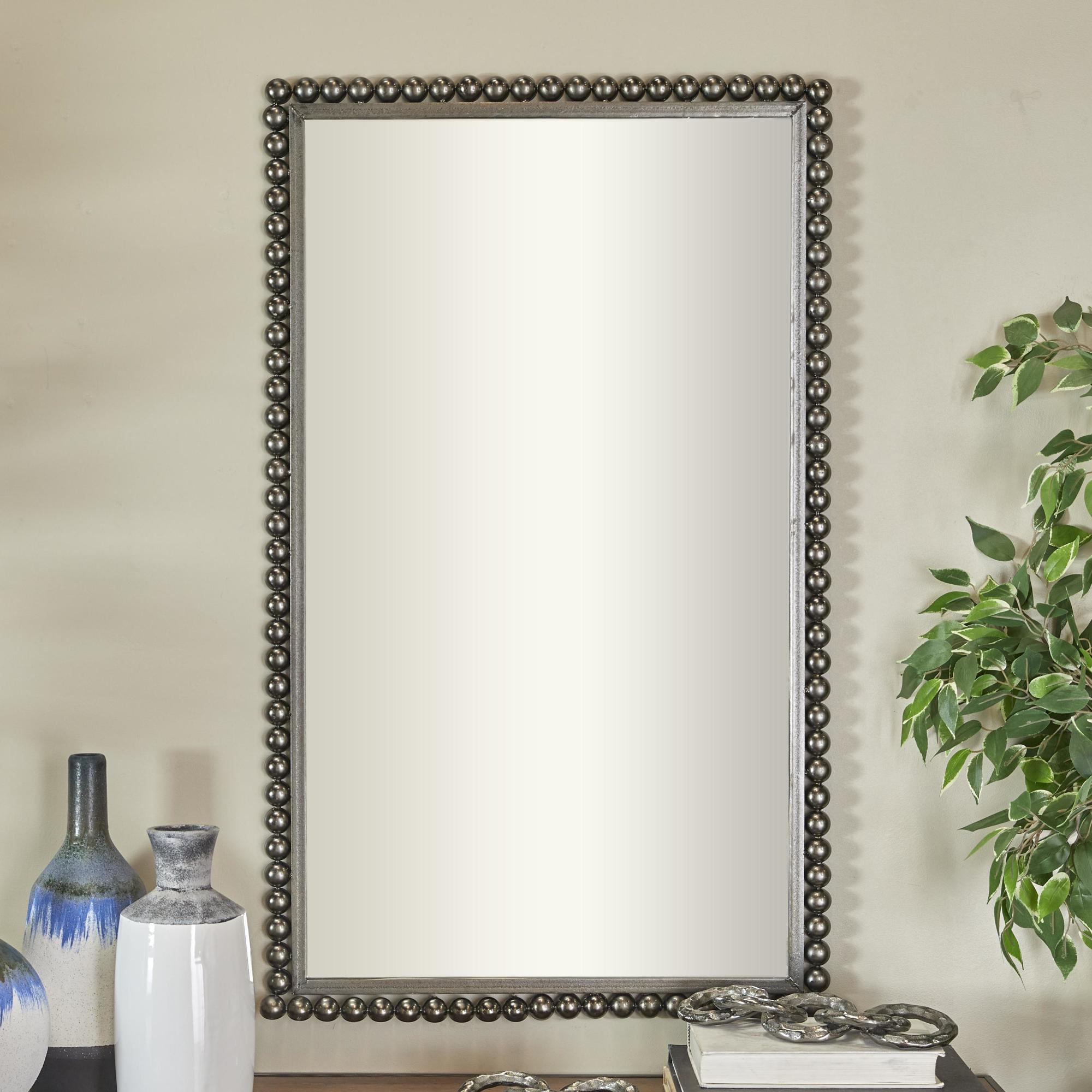 CosmoLiving by Cosmopolitan Metal Room Wall Mirror with Beaded Detailing