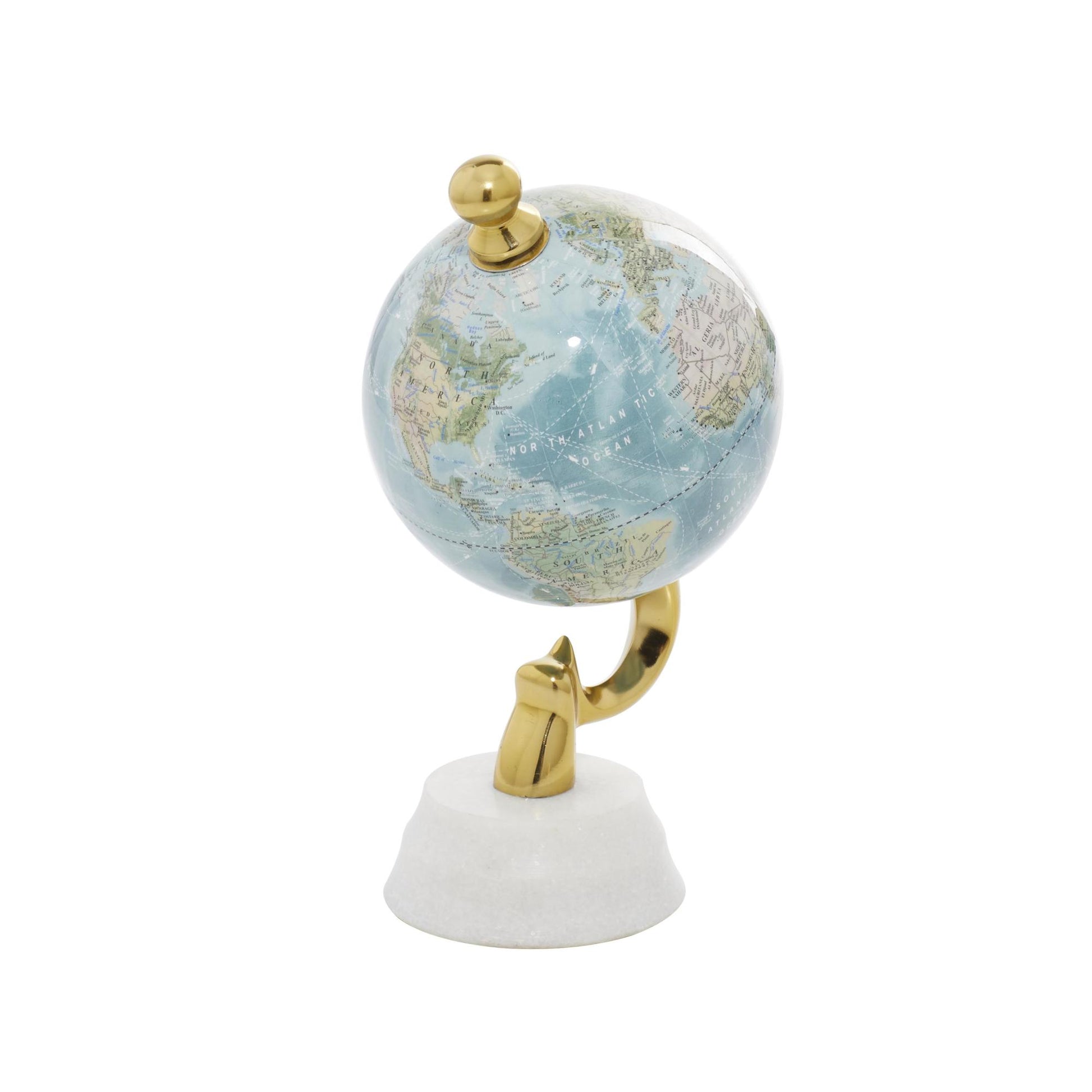 Aluminum Metal Educational/Geographic Earth Globe with Marble Base