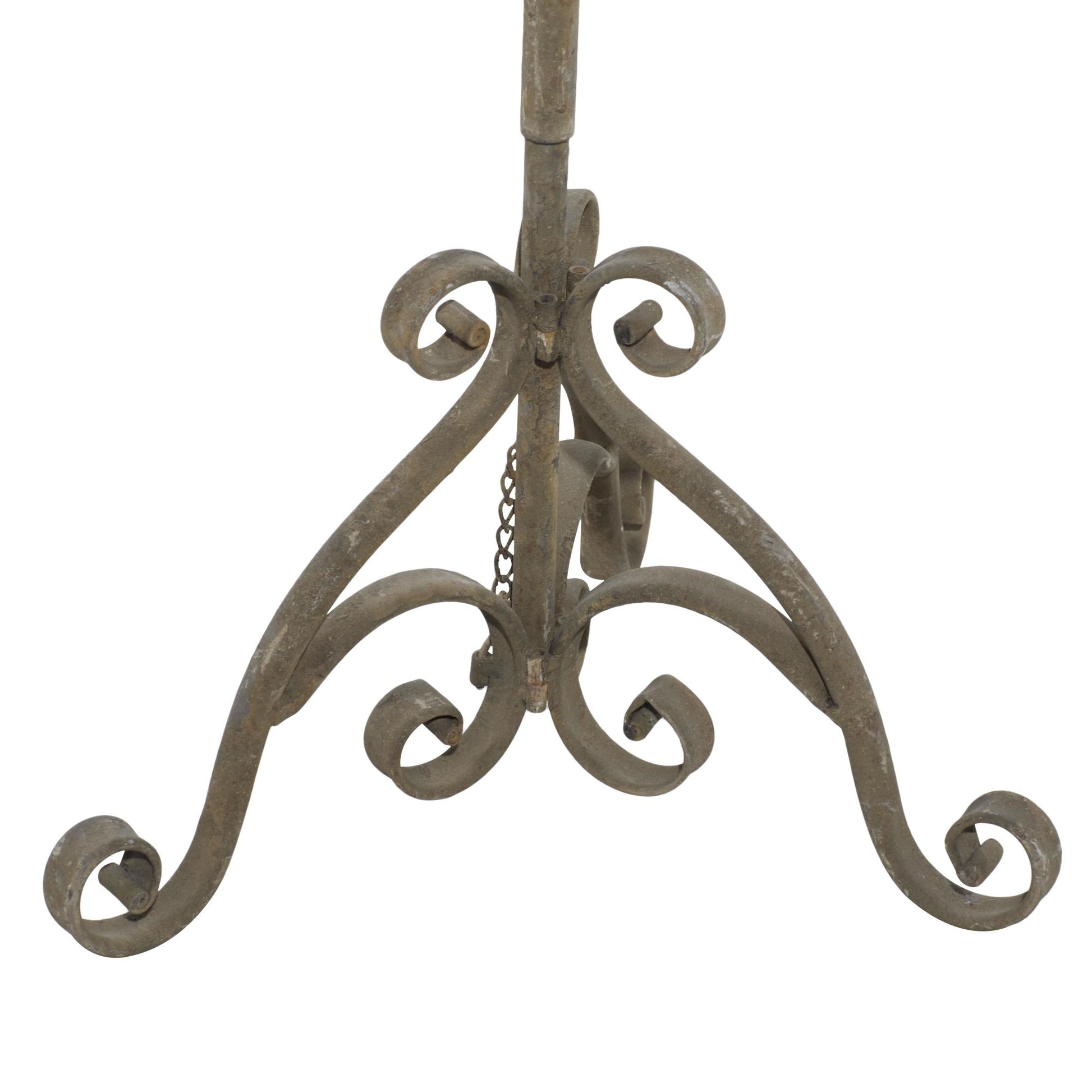 Scroll Brown Metal Weathered Antique Tall Standing Floor Indoor Outdoor Candle Lantern