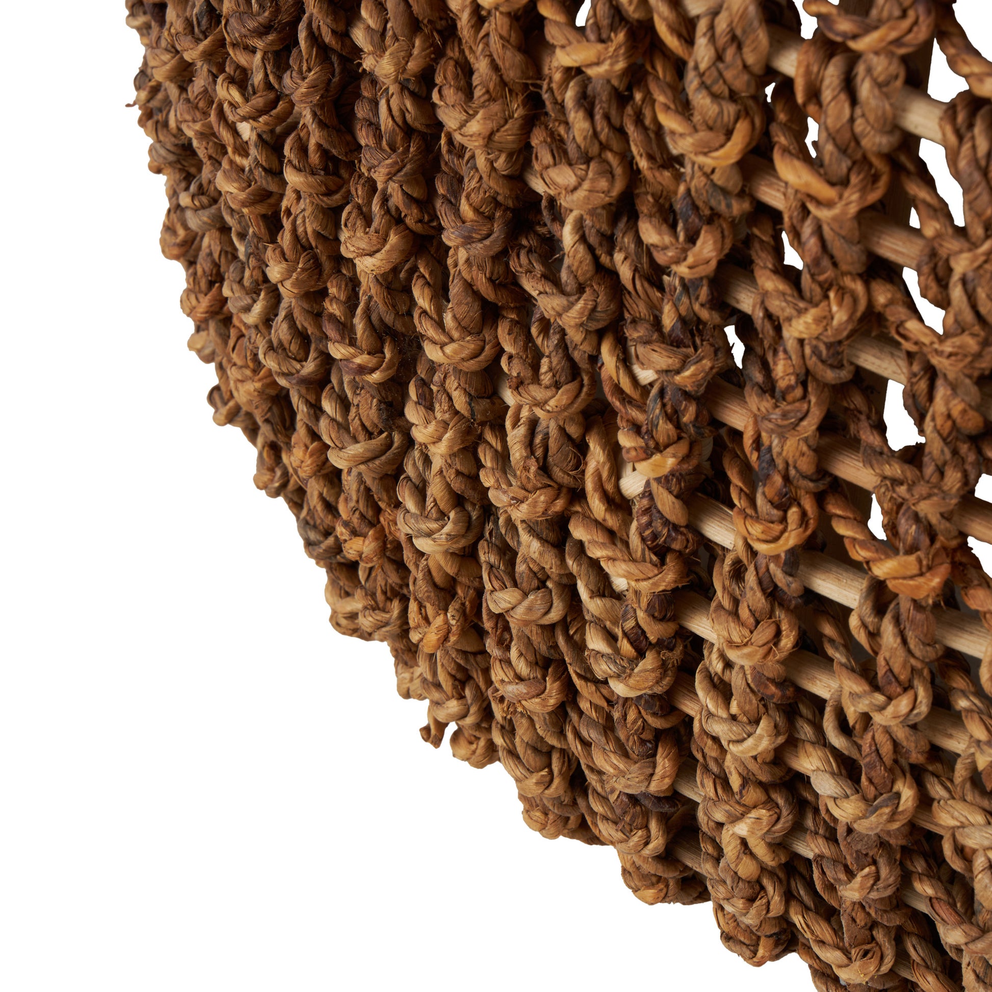 Brown Rattan Woven Living Room Coffee Table with Teak Tabletop