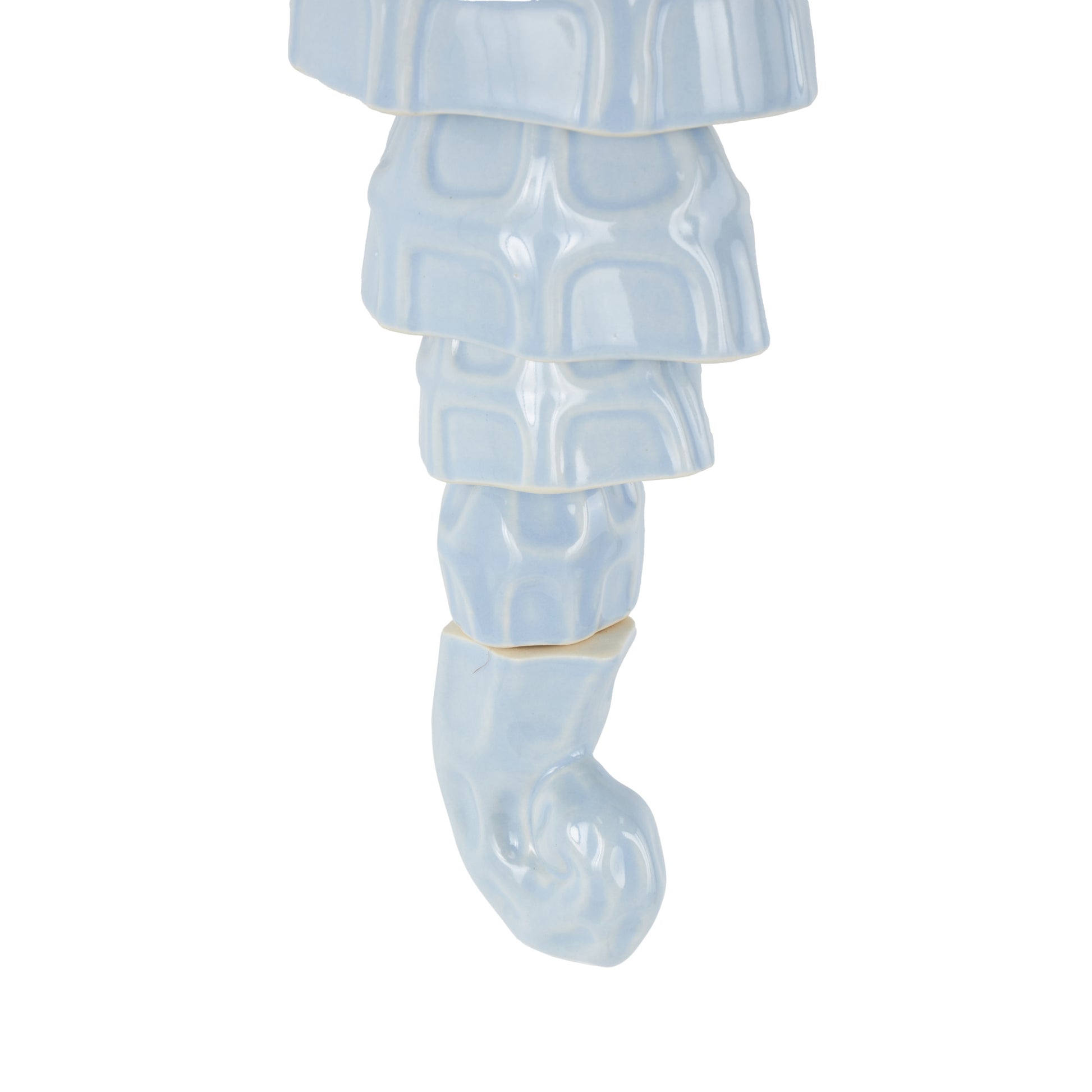 Sea Horse Blue Ceramic Indoor Outdoor Windchime with Brown Rope