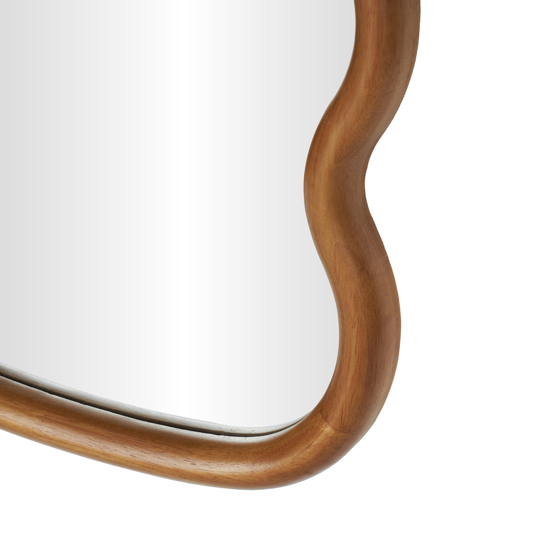 Abstract Wood Handmade Wavy Room Wall Mirror