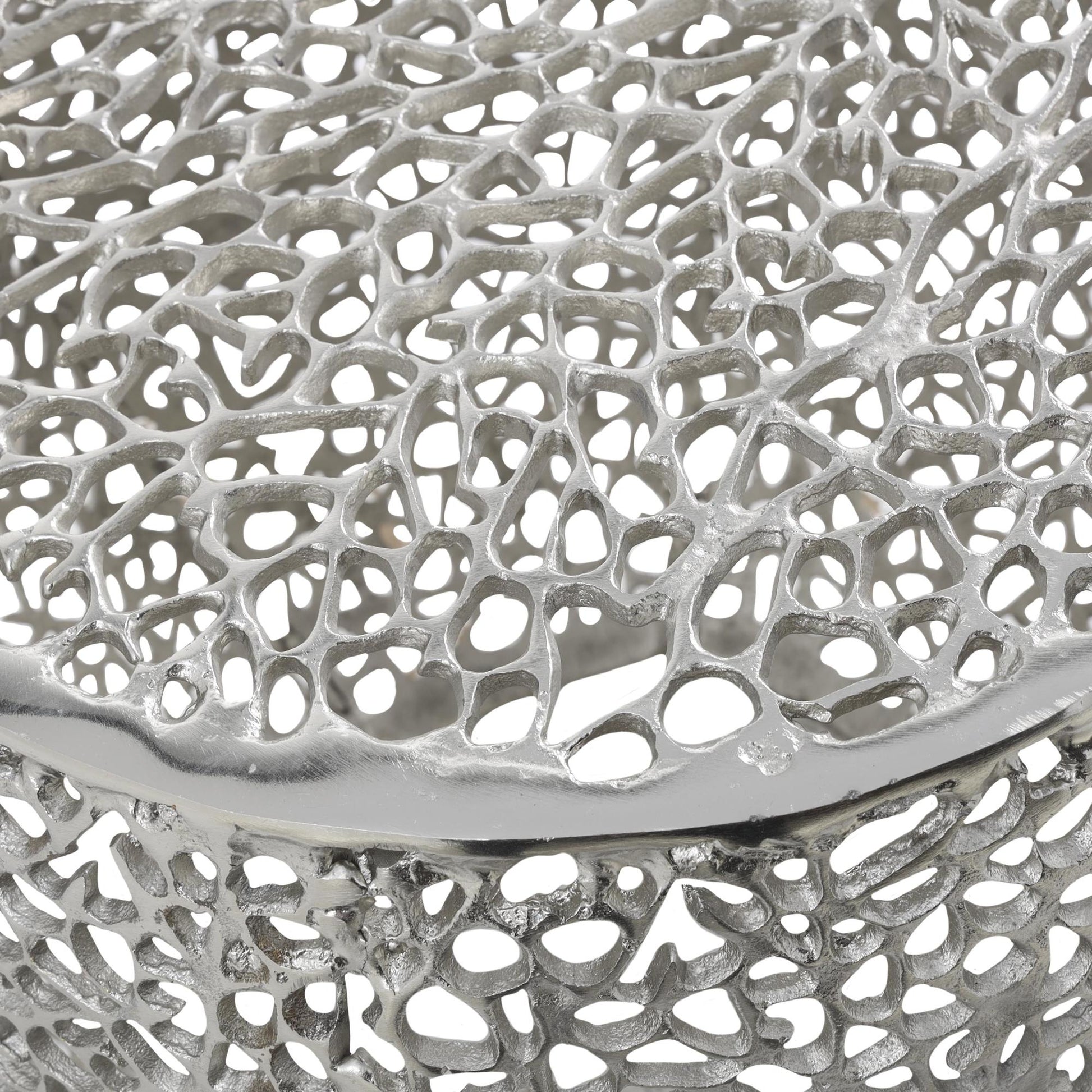 Coral Aluminum Metal Abstract Side End Accent Table