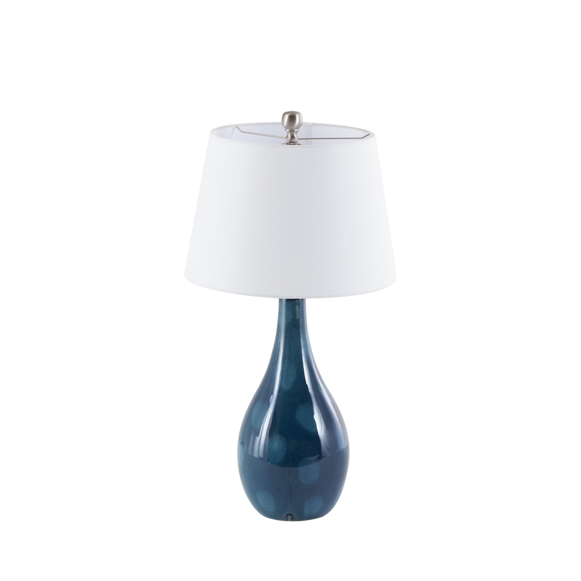 Set of 2 Abstract Teal Ceramic Textured Room Table Lamp with Drum Shade