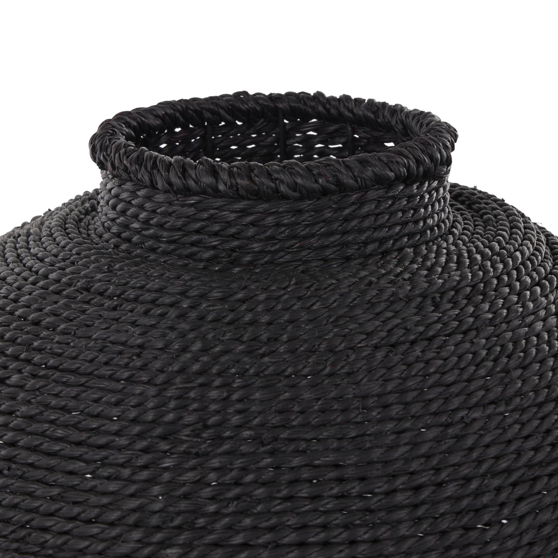 Black Metal Handmade Wrapped Pot Decorative Vase