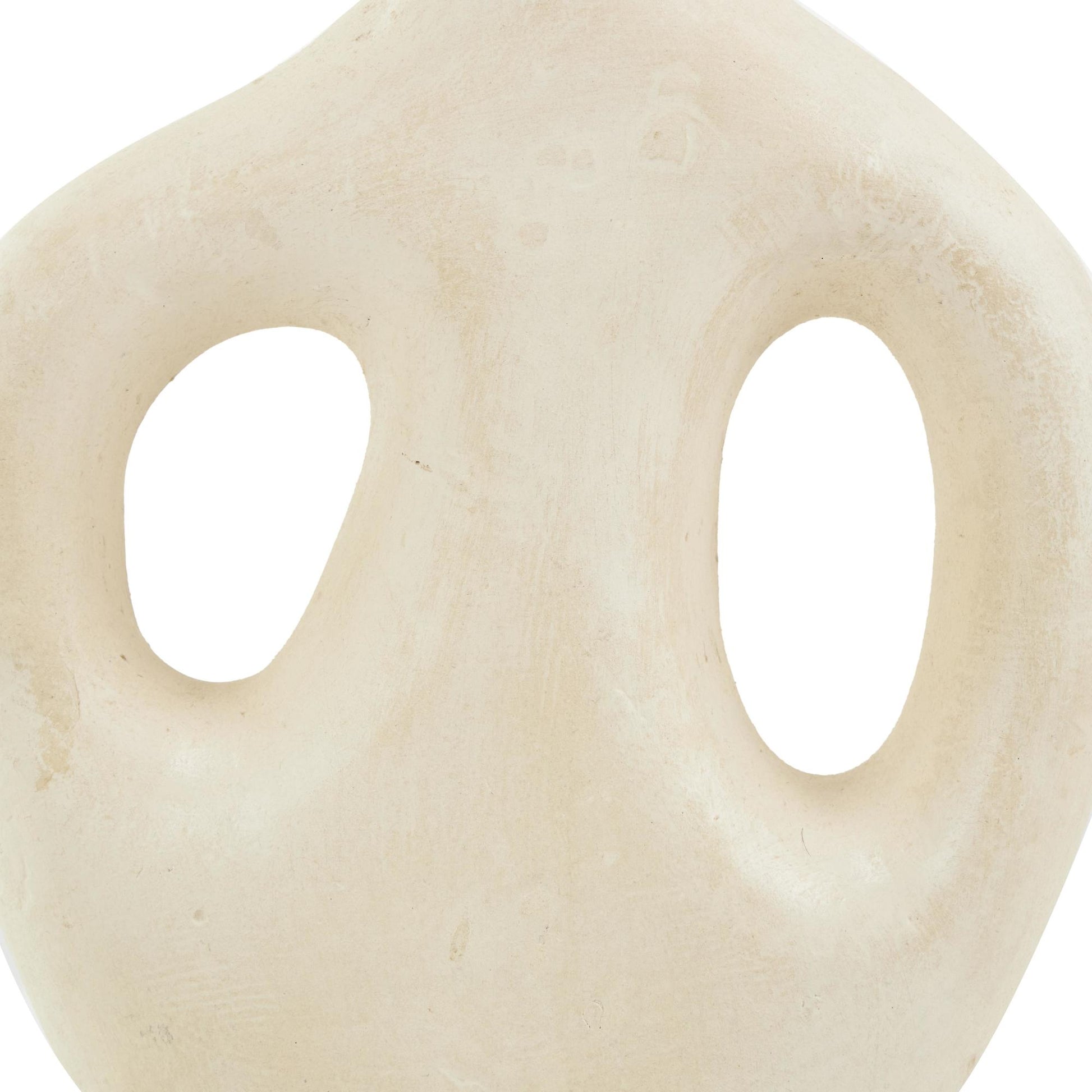 Abstract Beige Paper Mache Double Handle Decorative Vase
