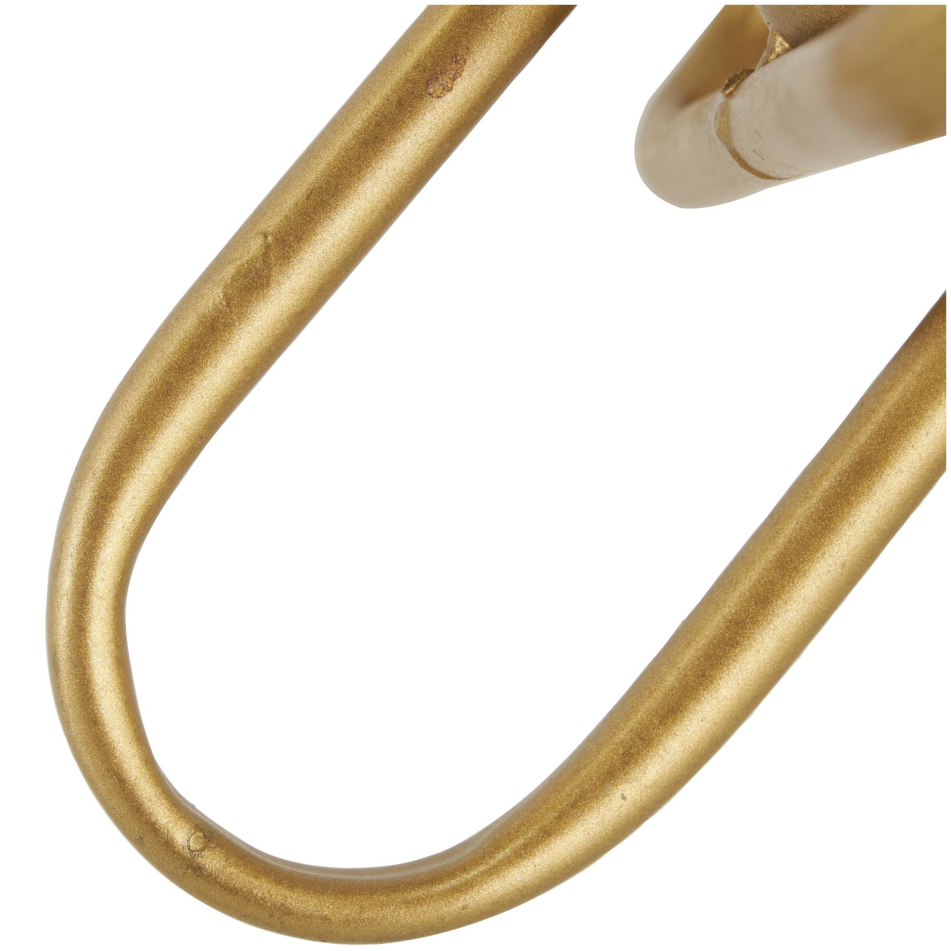CosmoLiving by Cosmopolitan Set of 2 Jack Gold Metal Linked Decorative Sculpture with Orb Center