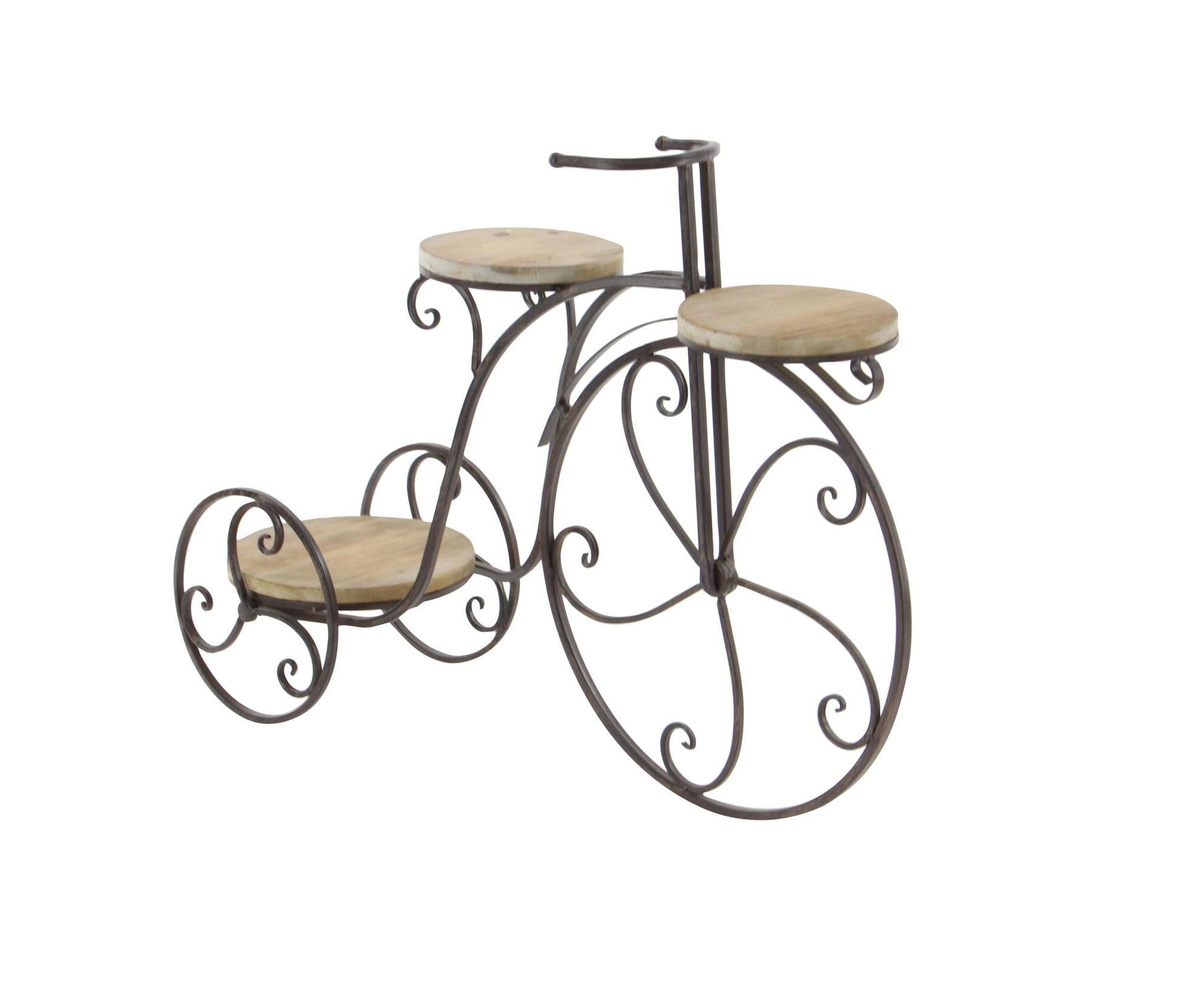 Bike Brown Metal 2 Tier Indoor Outdoor Plantstand