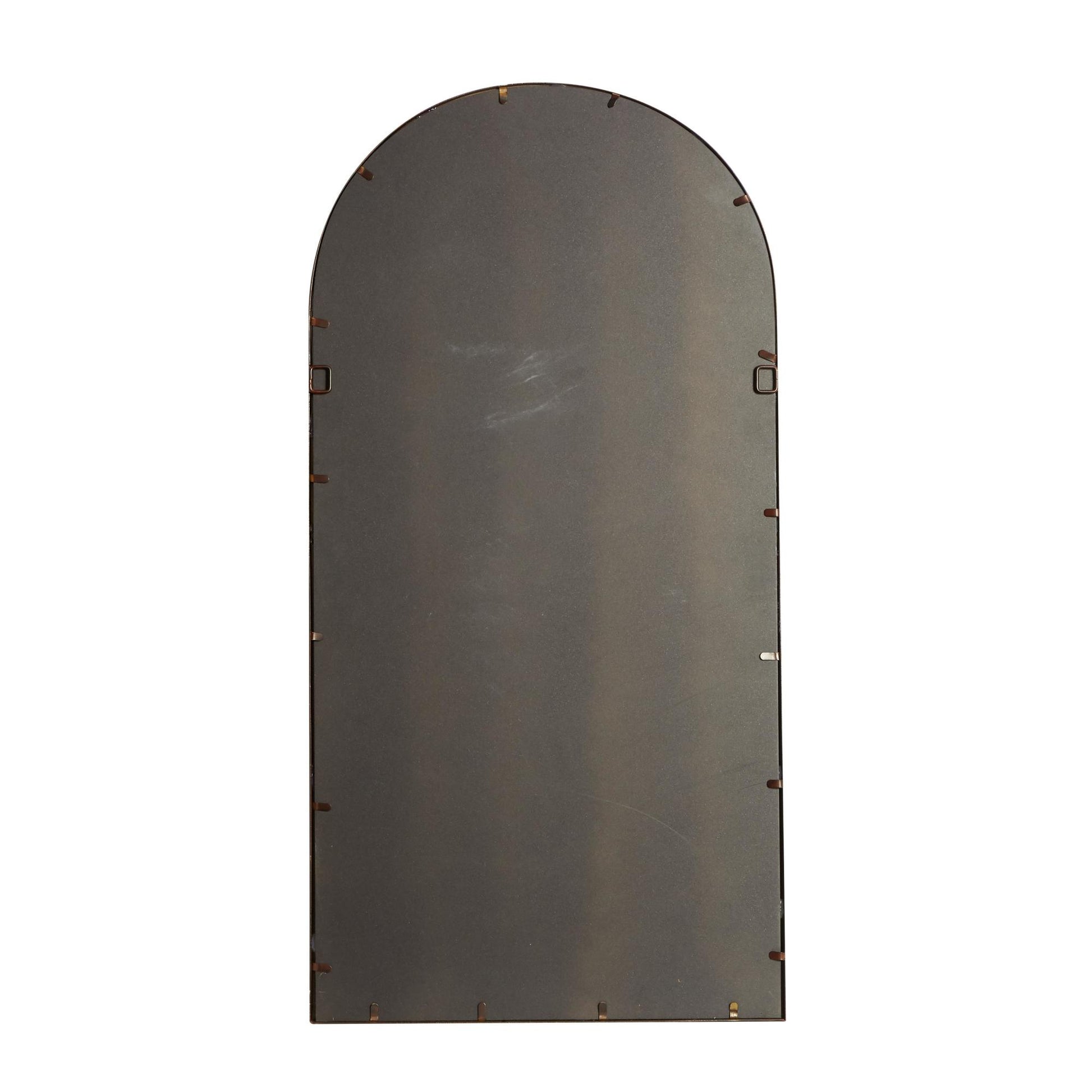 Brown Metal Arched Window Pane Room Wall Mirror