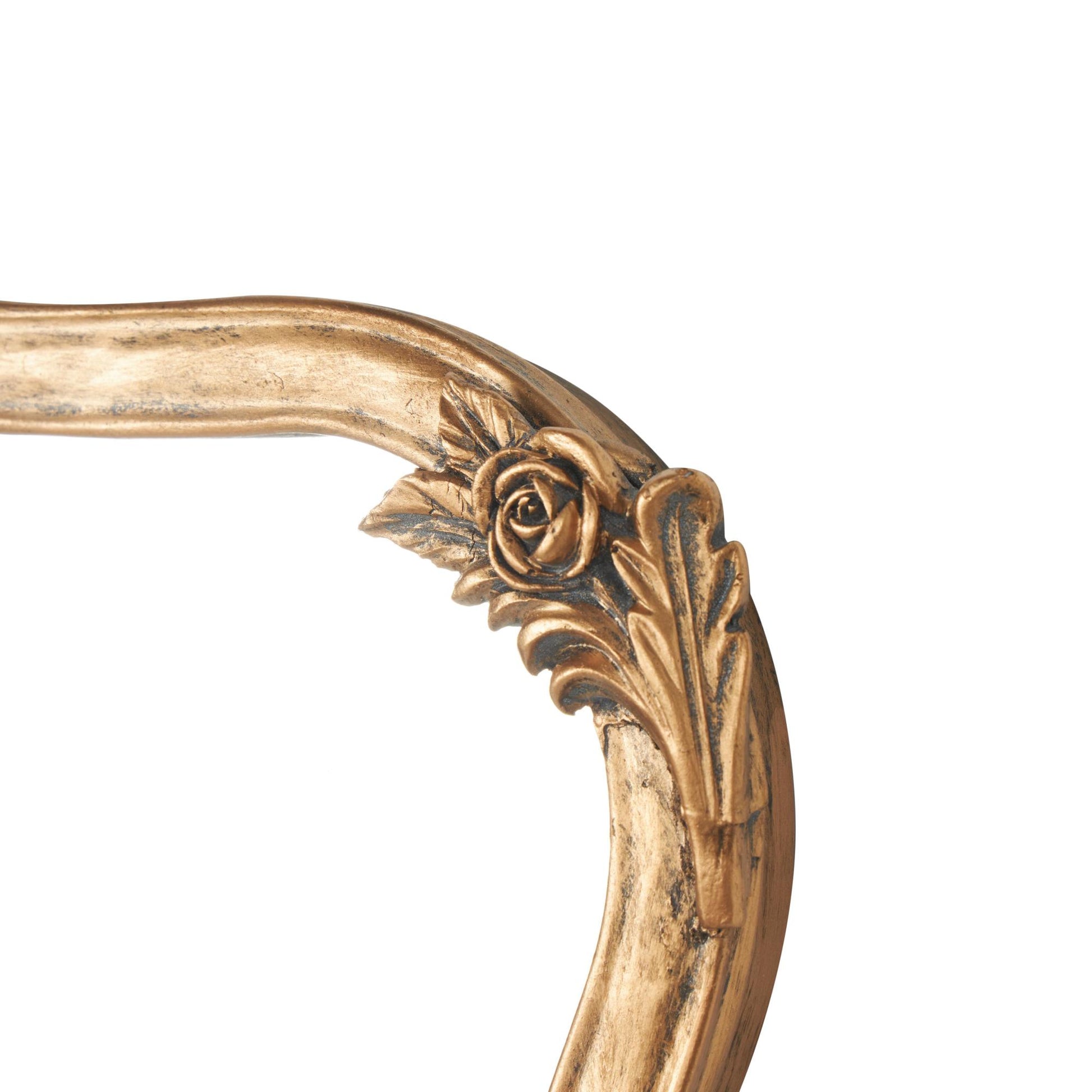 Floral Gold Metal Orante Antique Curved Room Wall Mirror