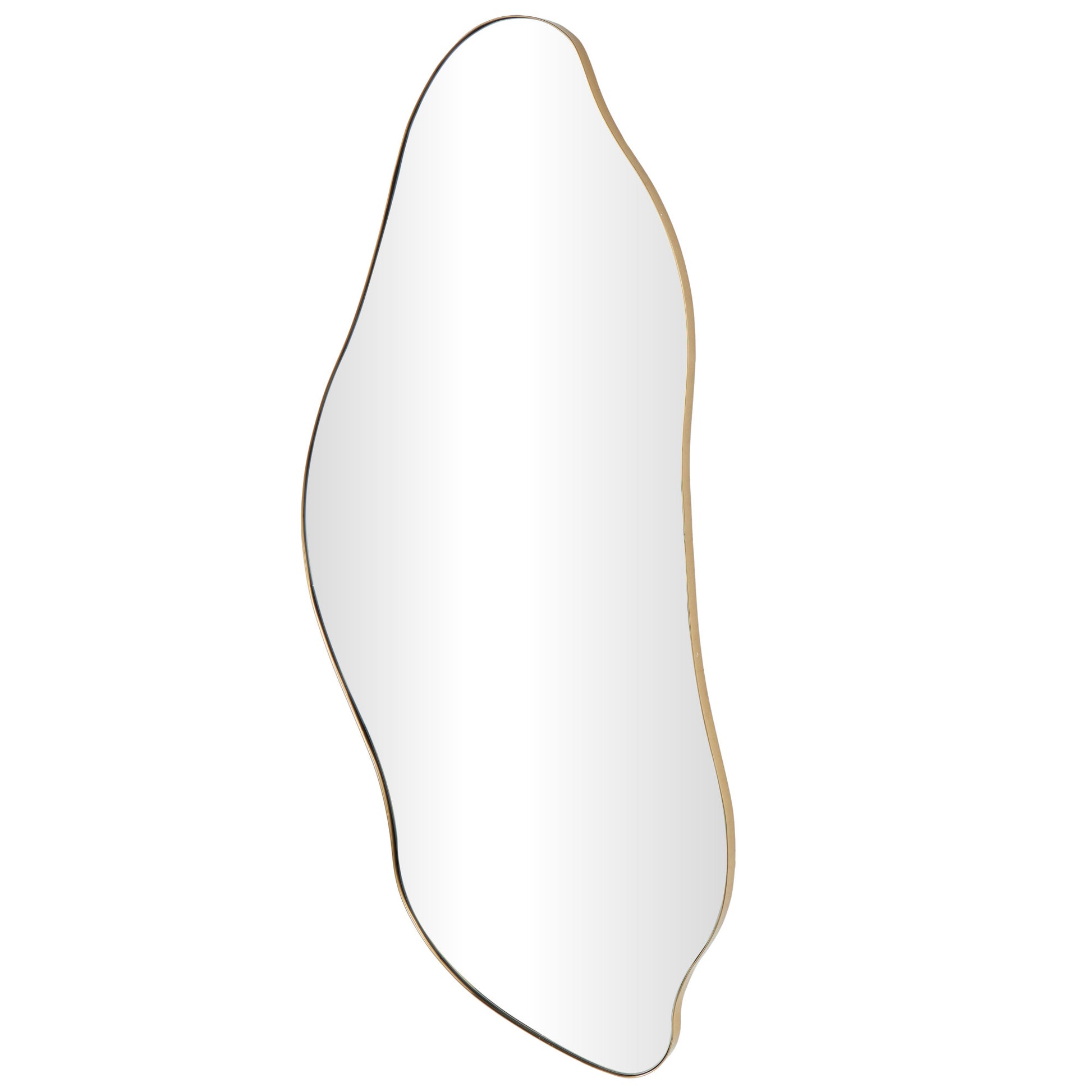 Abstract Gold Metal Wavy Room Wall Mirror