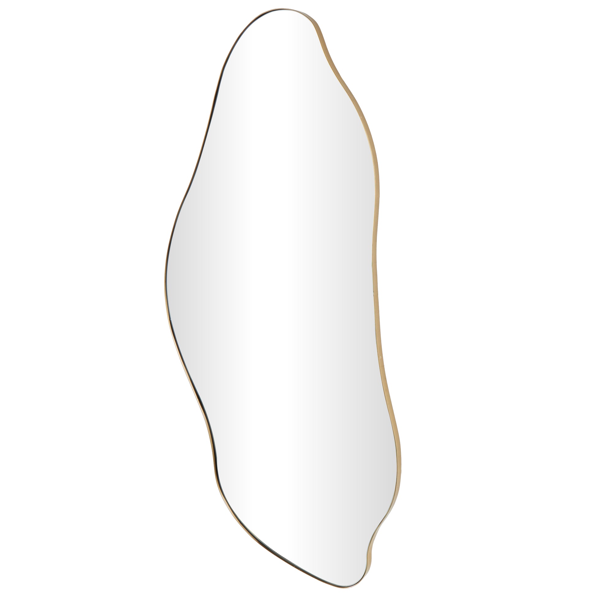 Abstract Gold Metal Wavy Room Wall Mirror