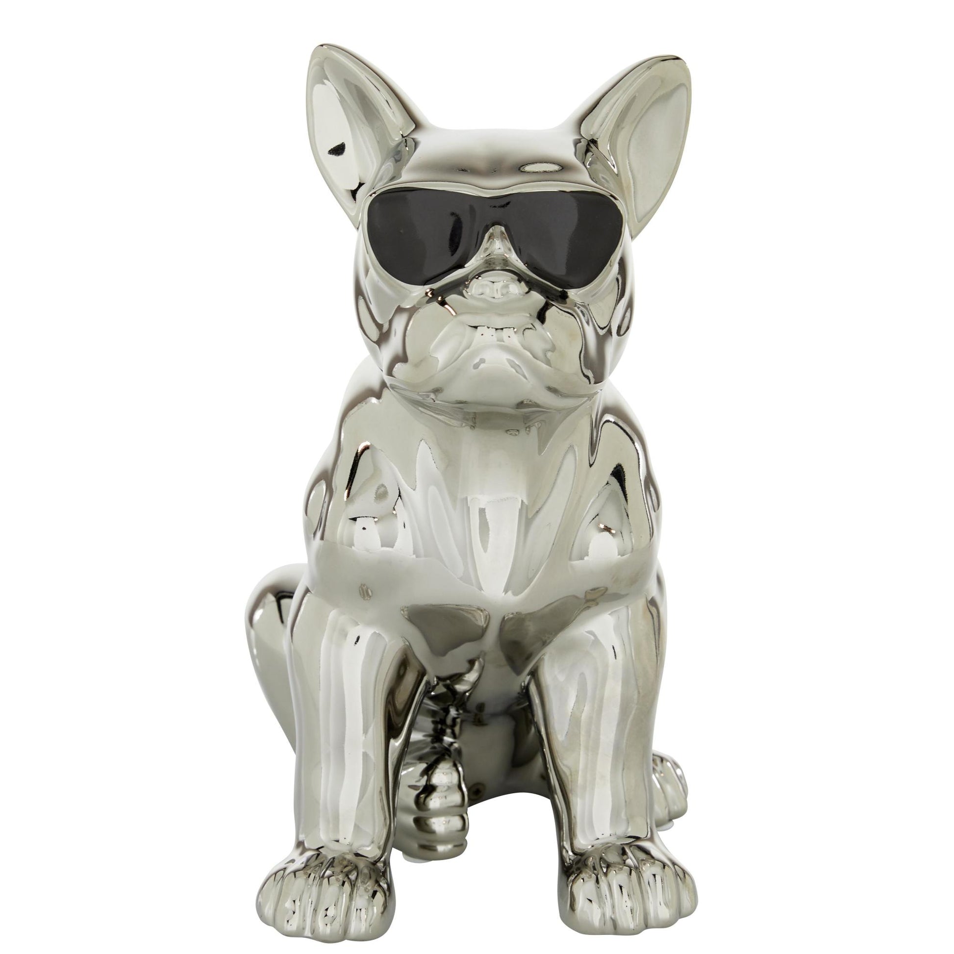 CosmoLiving by Cosmopolitan Bulldog Ceramic Decorative Sculpture with Sunglasses
