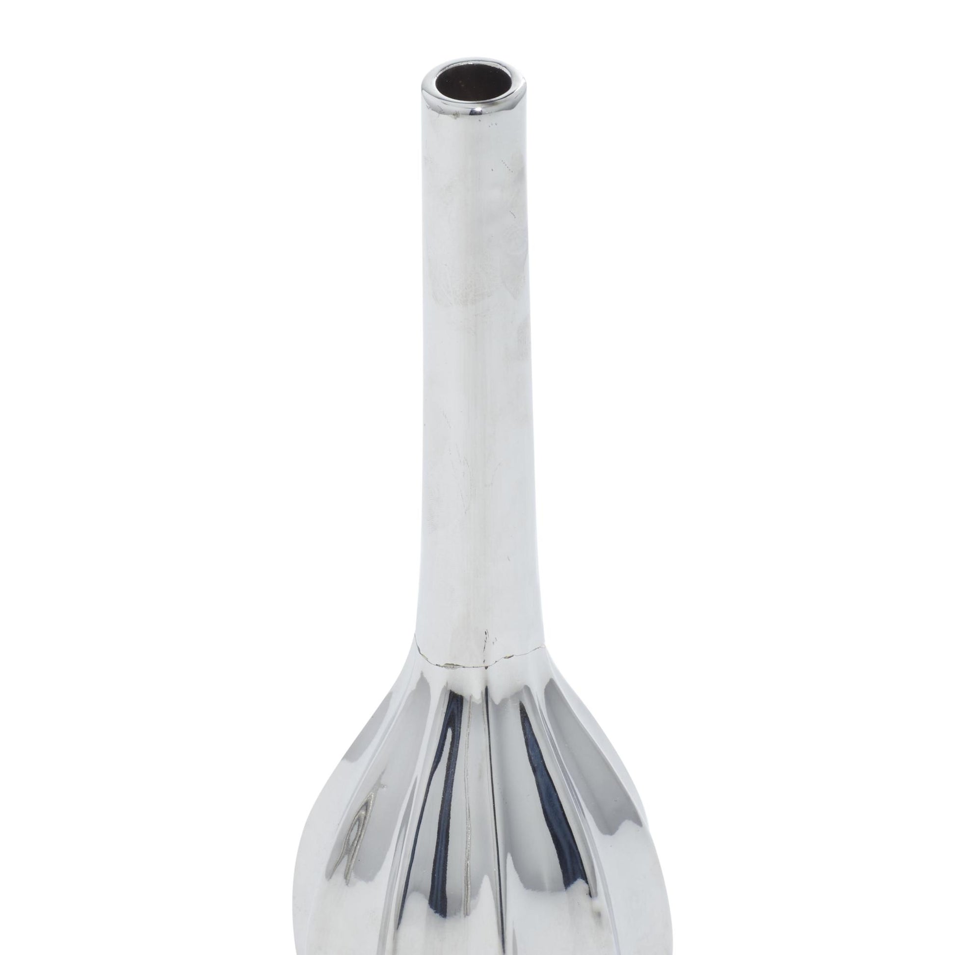 Set of 3 Ceramic Slim Textured Bottleneck Decorative Vase with Varying Patterns Set of 3 4"W, 12"H