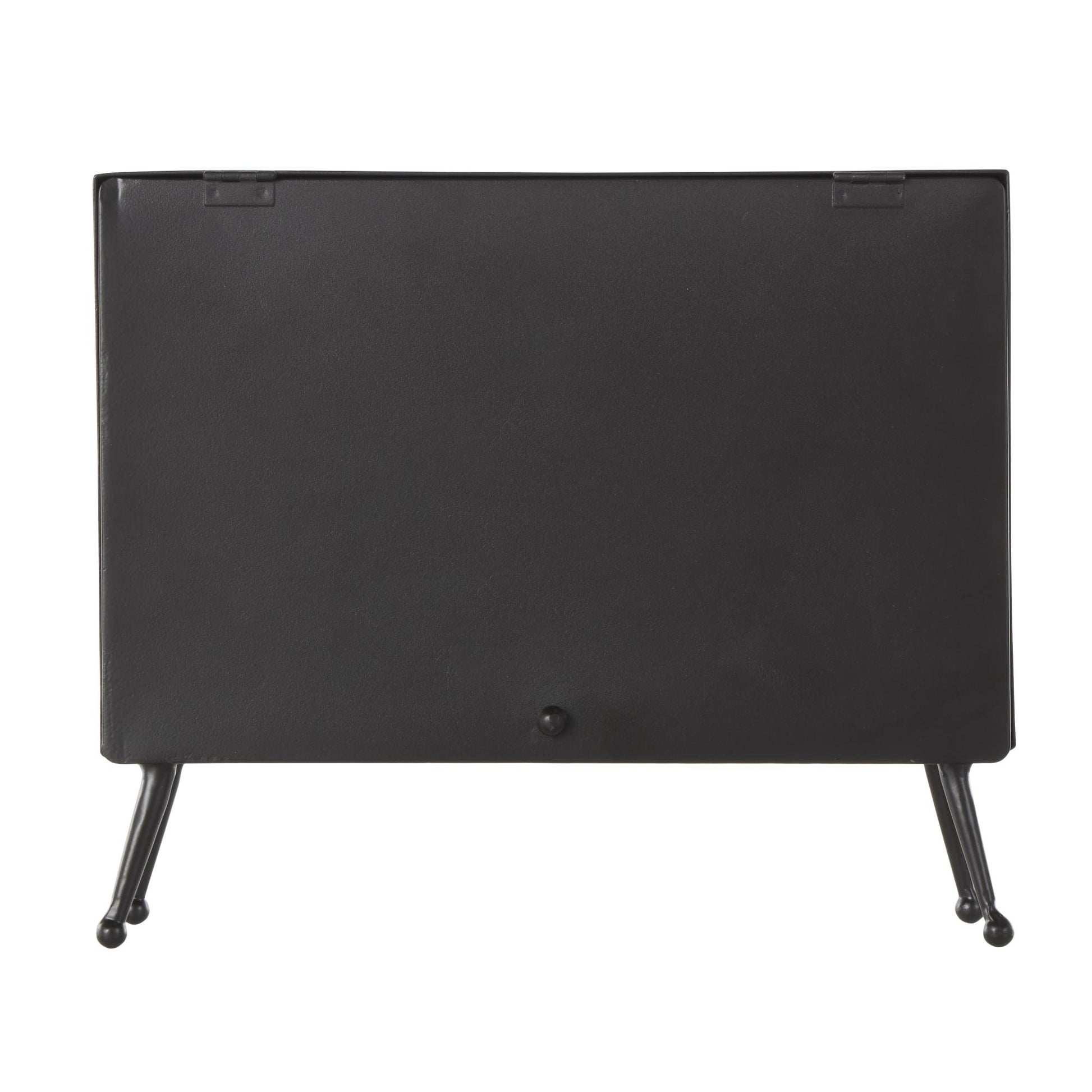 Black Metal Rectangular Decorative Clock with Tea Stained Clock Face