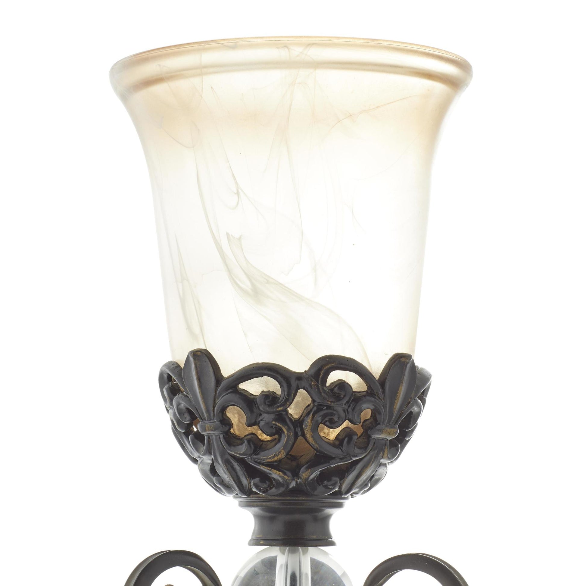 Set of 2 Scroll Brown Metal Room Uplight