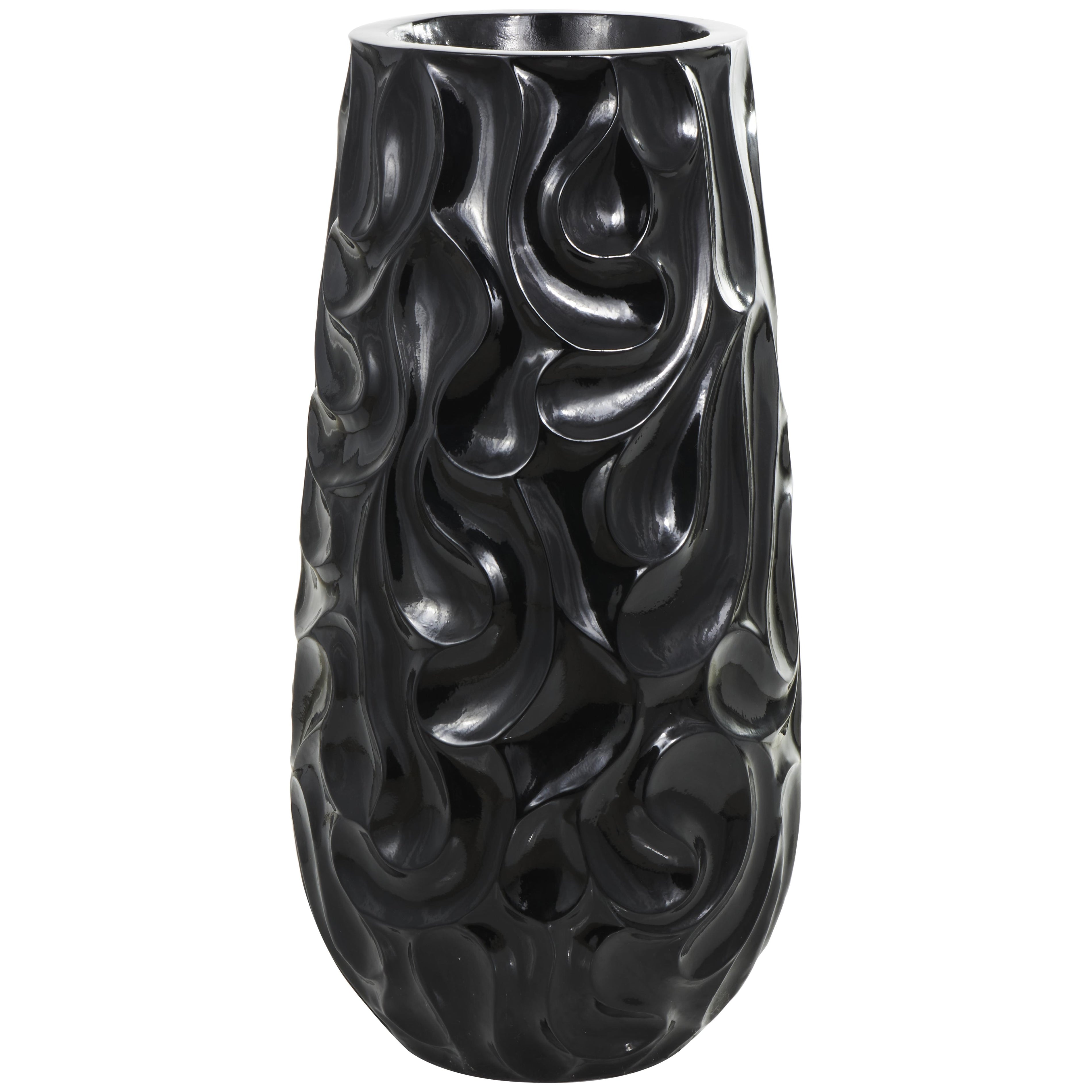 Resin Large Wavy Textured Floor Decorative Vase