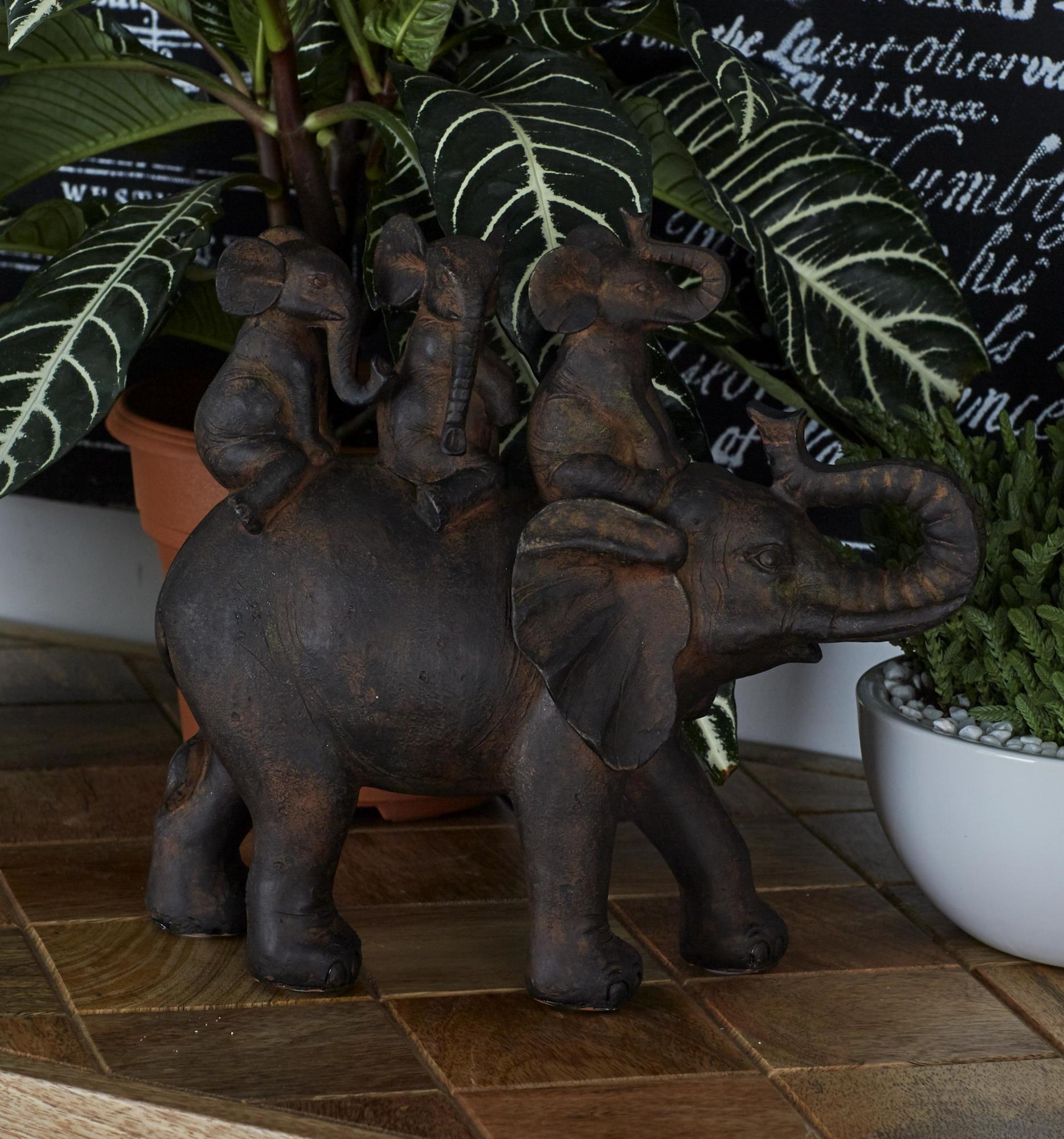 Elephant Brown Polyresin Decorative Sculpture