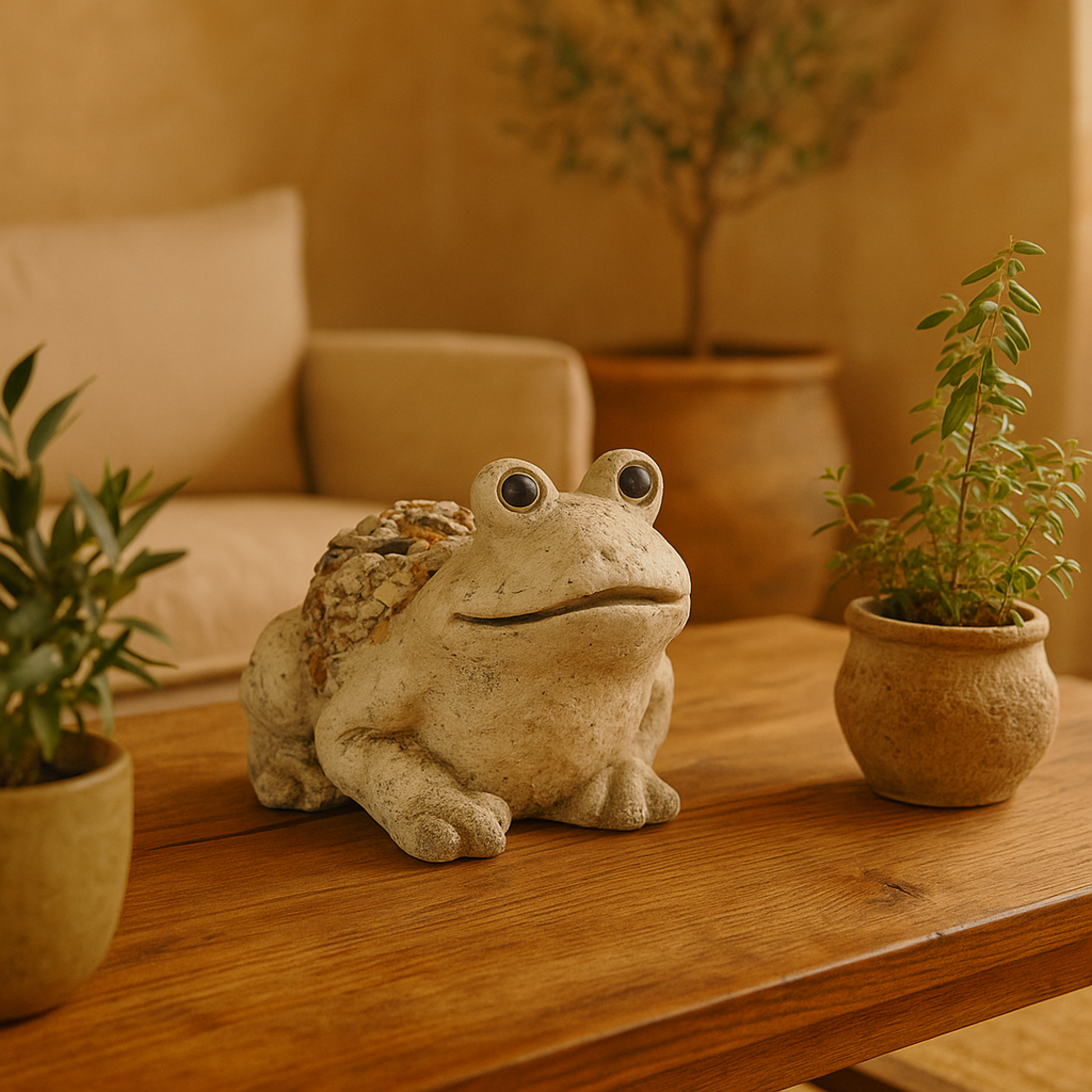 Frog Light Gray Polystone Indoor Outdoor Decorative Garden Sculpture