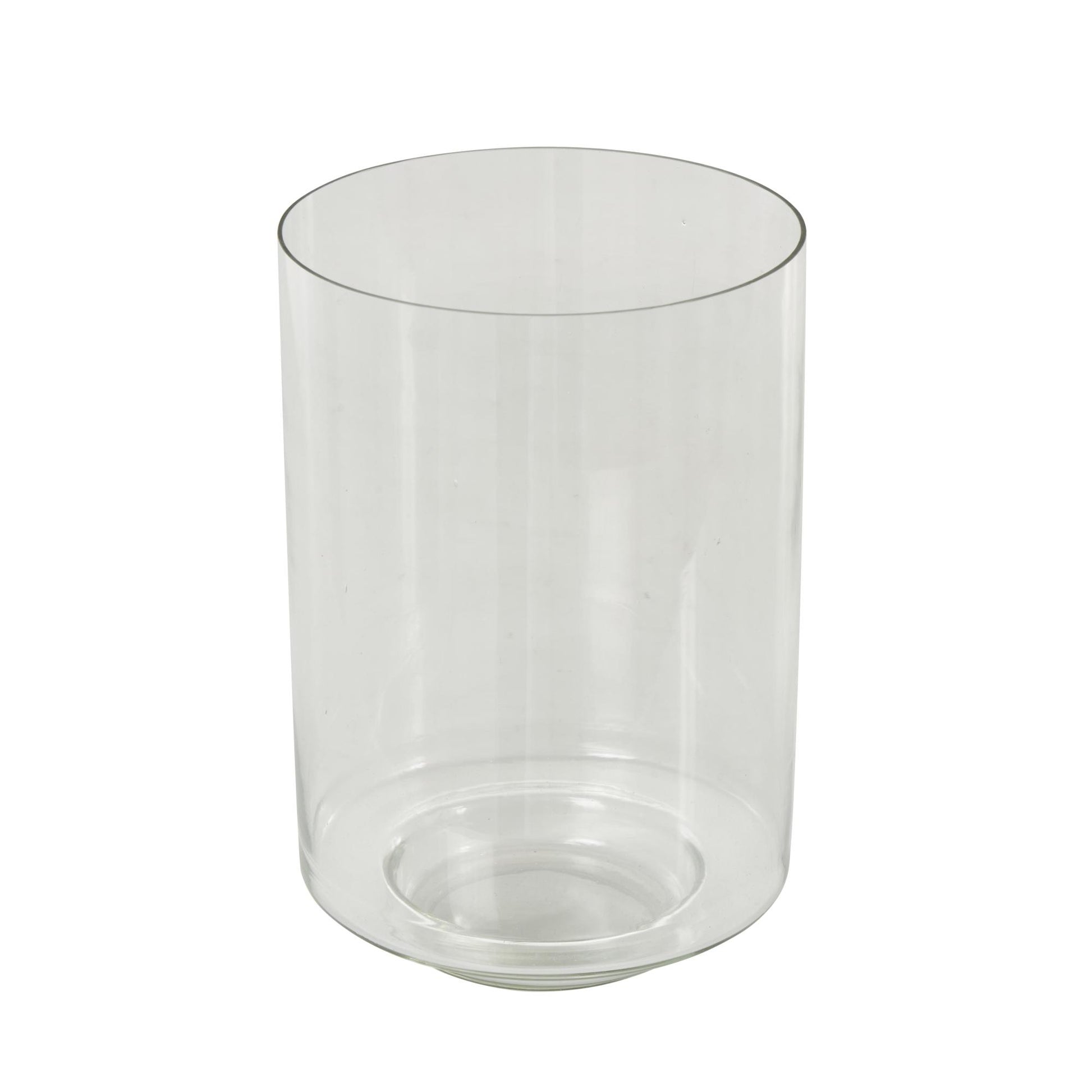 Clear Glass Wide Decorative Vase