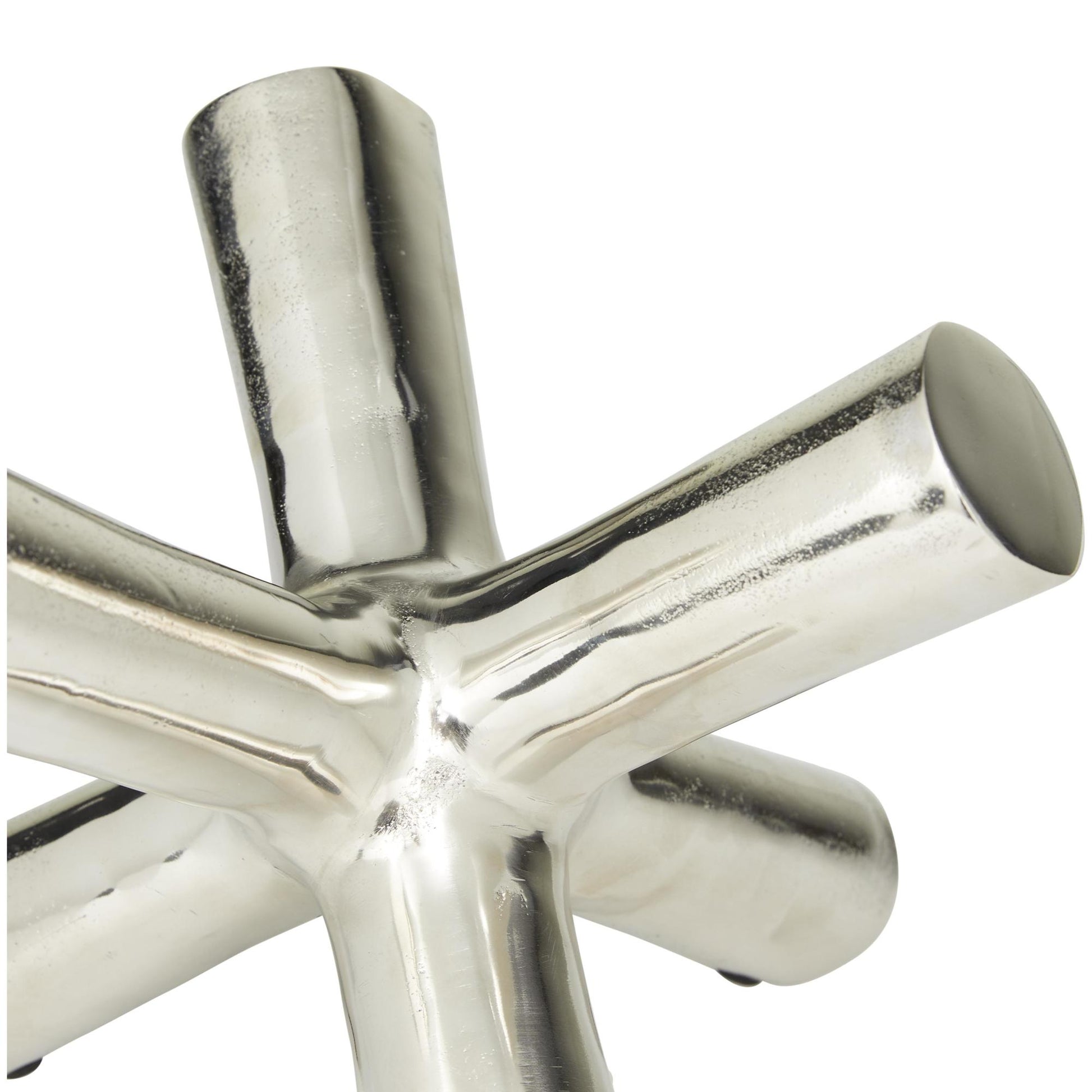 Abstract Aluminum Metal Jack Decorative Sculpture 10" x 10" x 9"
