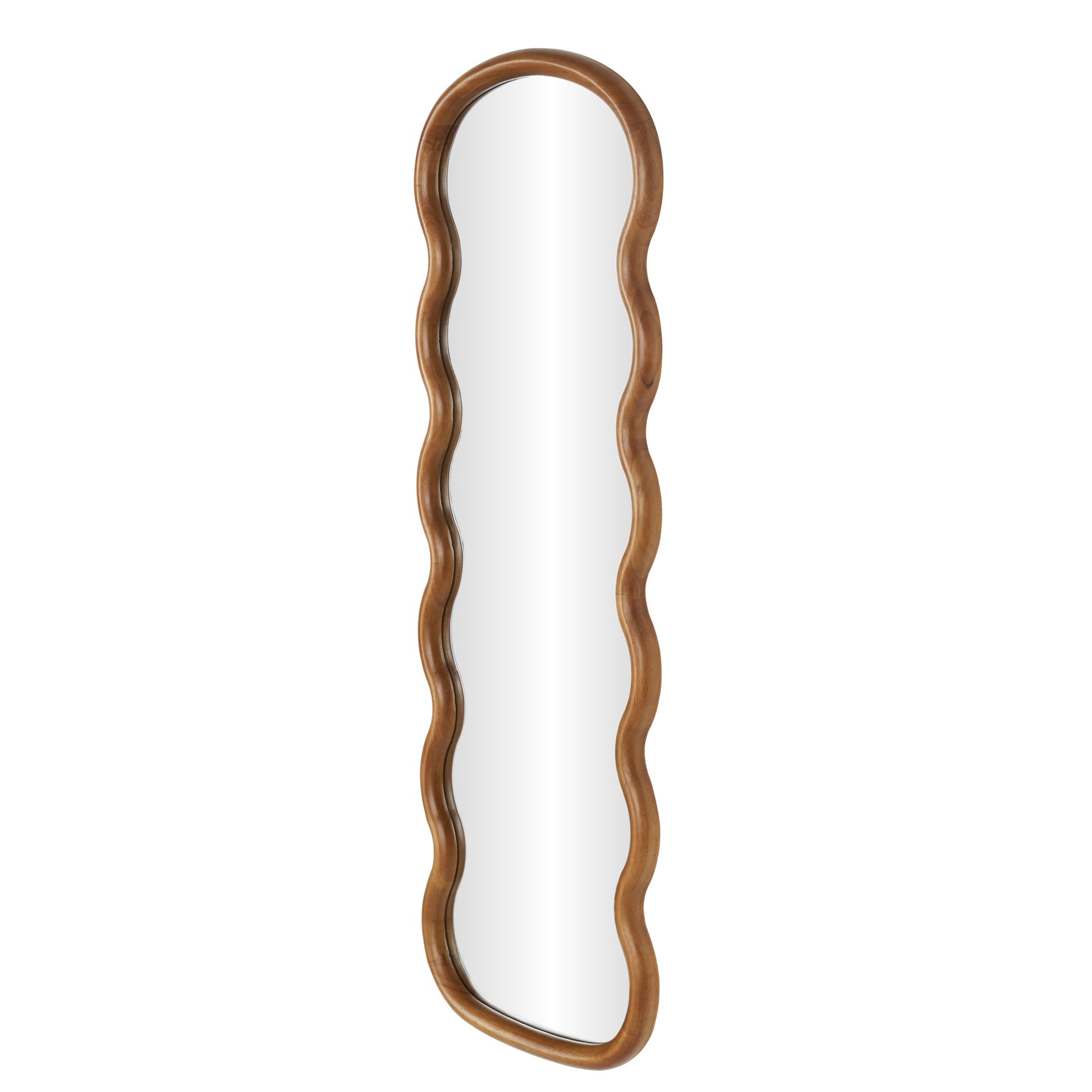 Abstract Wood Handmade Wavy Room Wall Mirror
