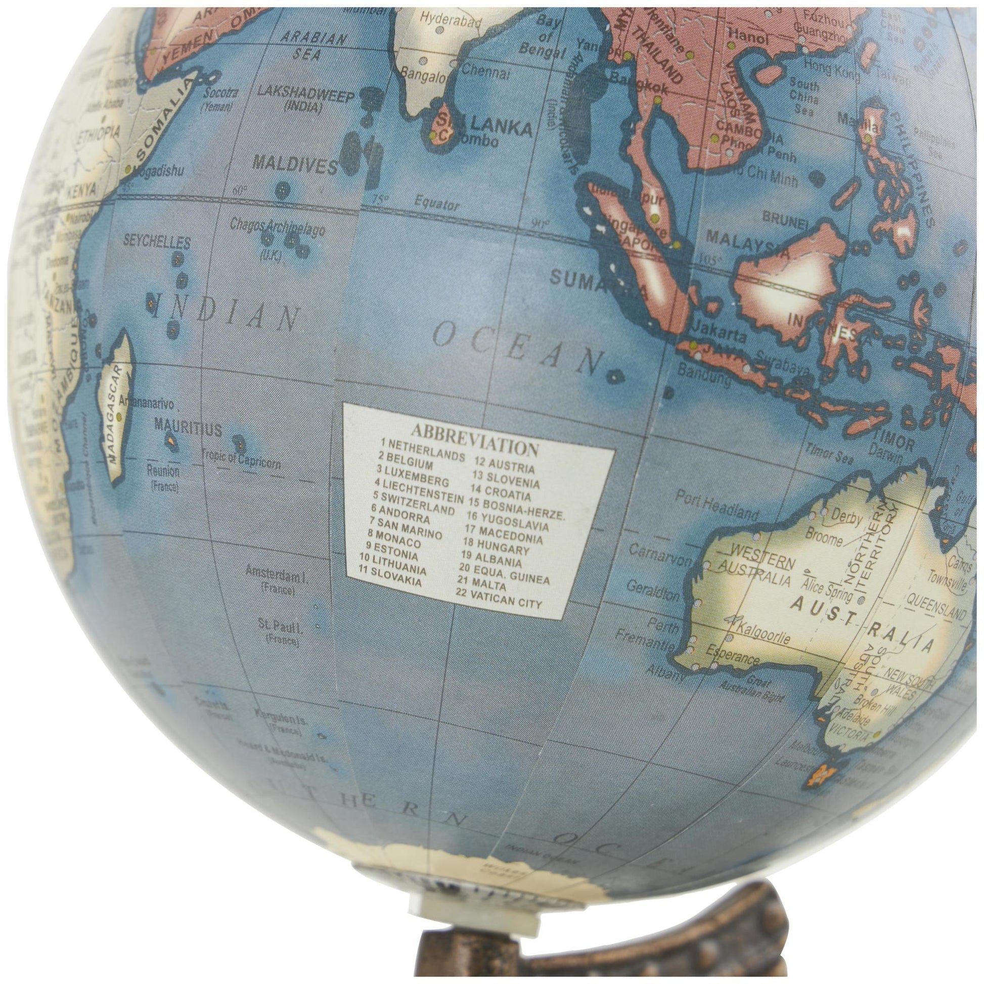 World Map Brown Plastic Educational/Geographic Earth Globe with Wood Base
