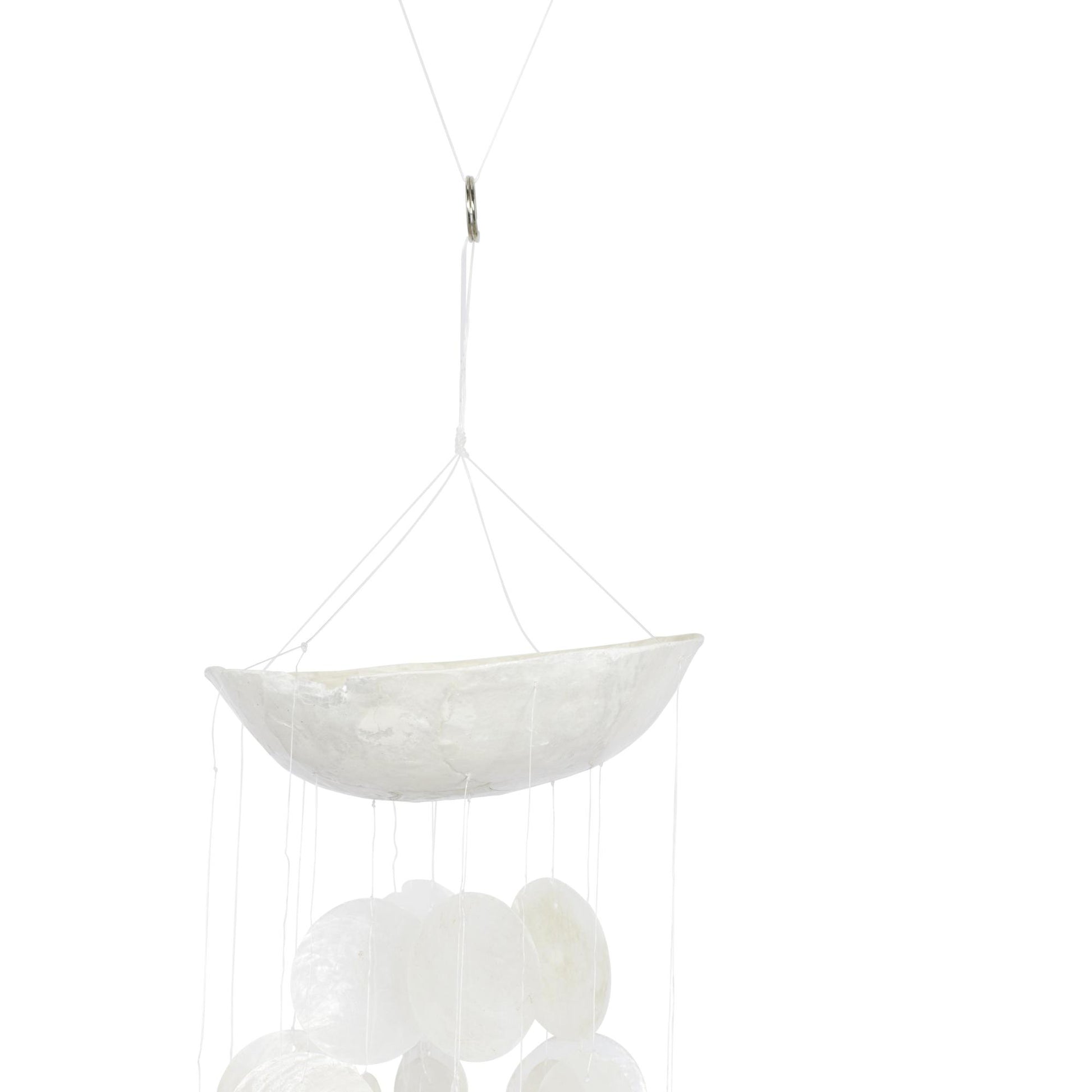 Geometric Capiz Shell Waterfall Indoor Outdoor Windchime