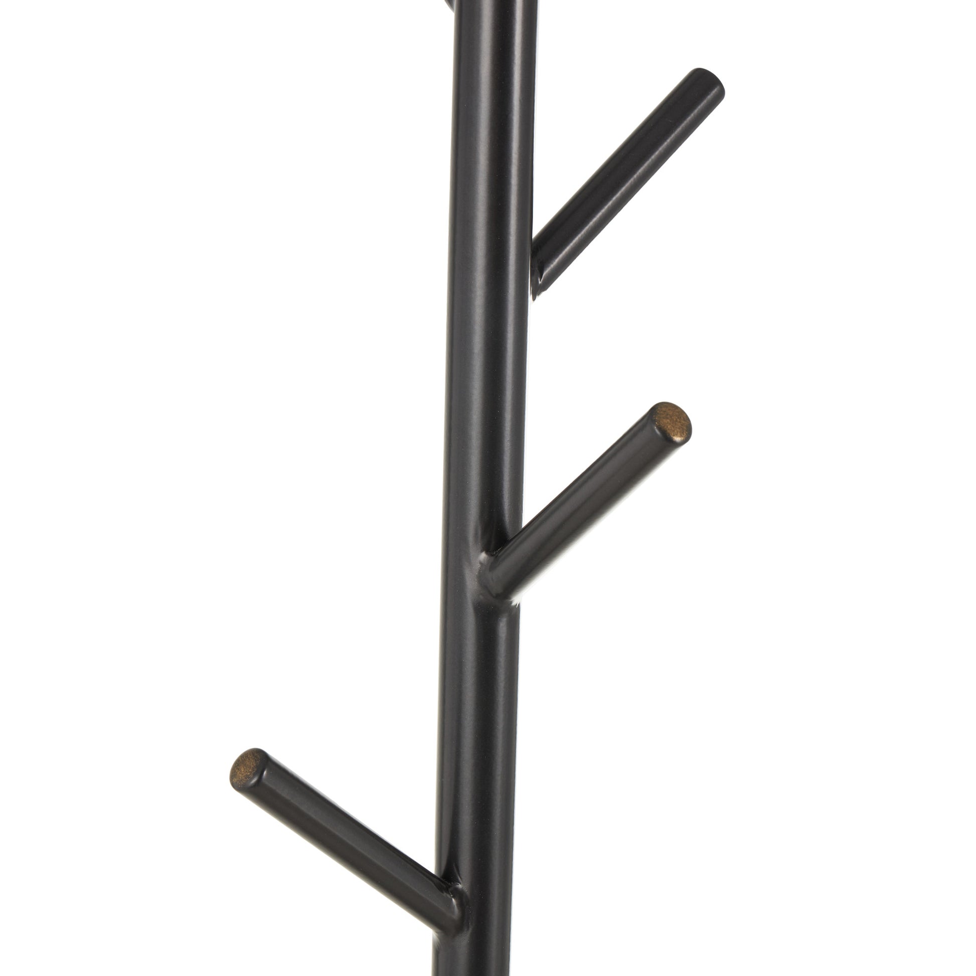 Black Metal 8 Hook Freestanding Coat Rack with Triangle Legs