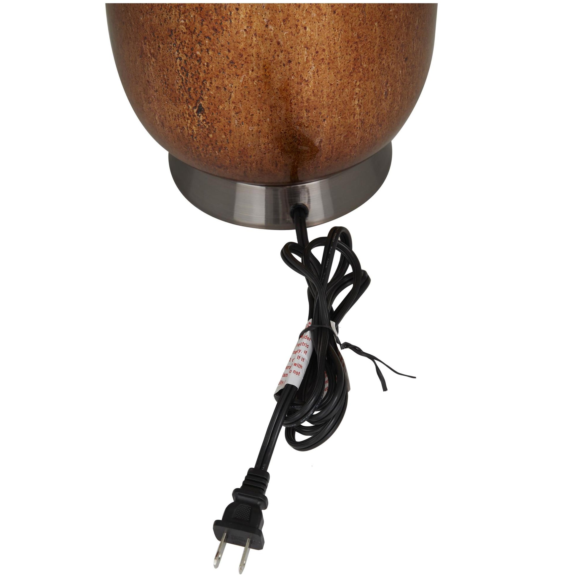 Copper Glass Gourd Style Base Room Table Lamp with Tapered Shade