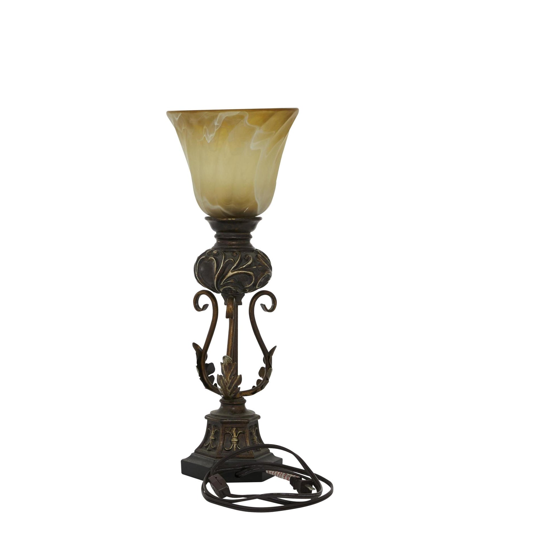 Scroll Brown Metal Antique Style Room Uplight