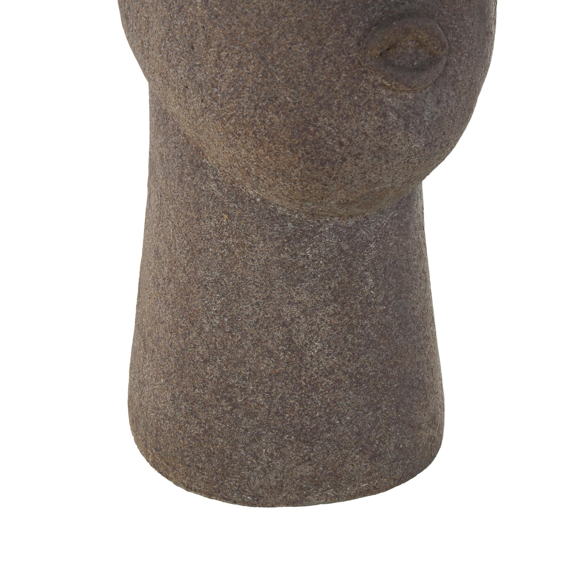 Woman Brown Magnesium Oxide Textured Easter Island Head Indoor Outdoor Planter