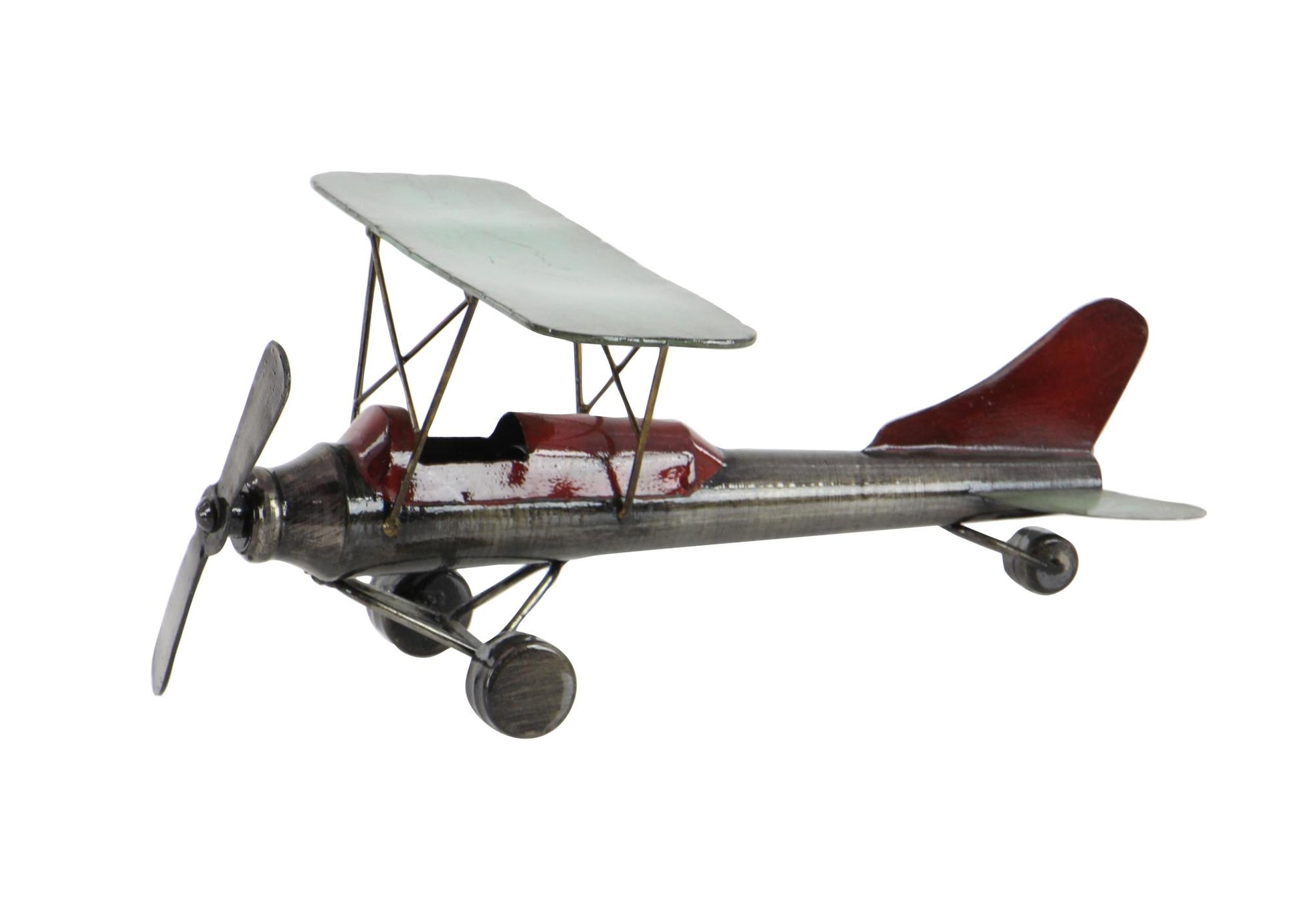 Airplane Gray Metal Decorative Sculpture