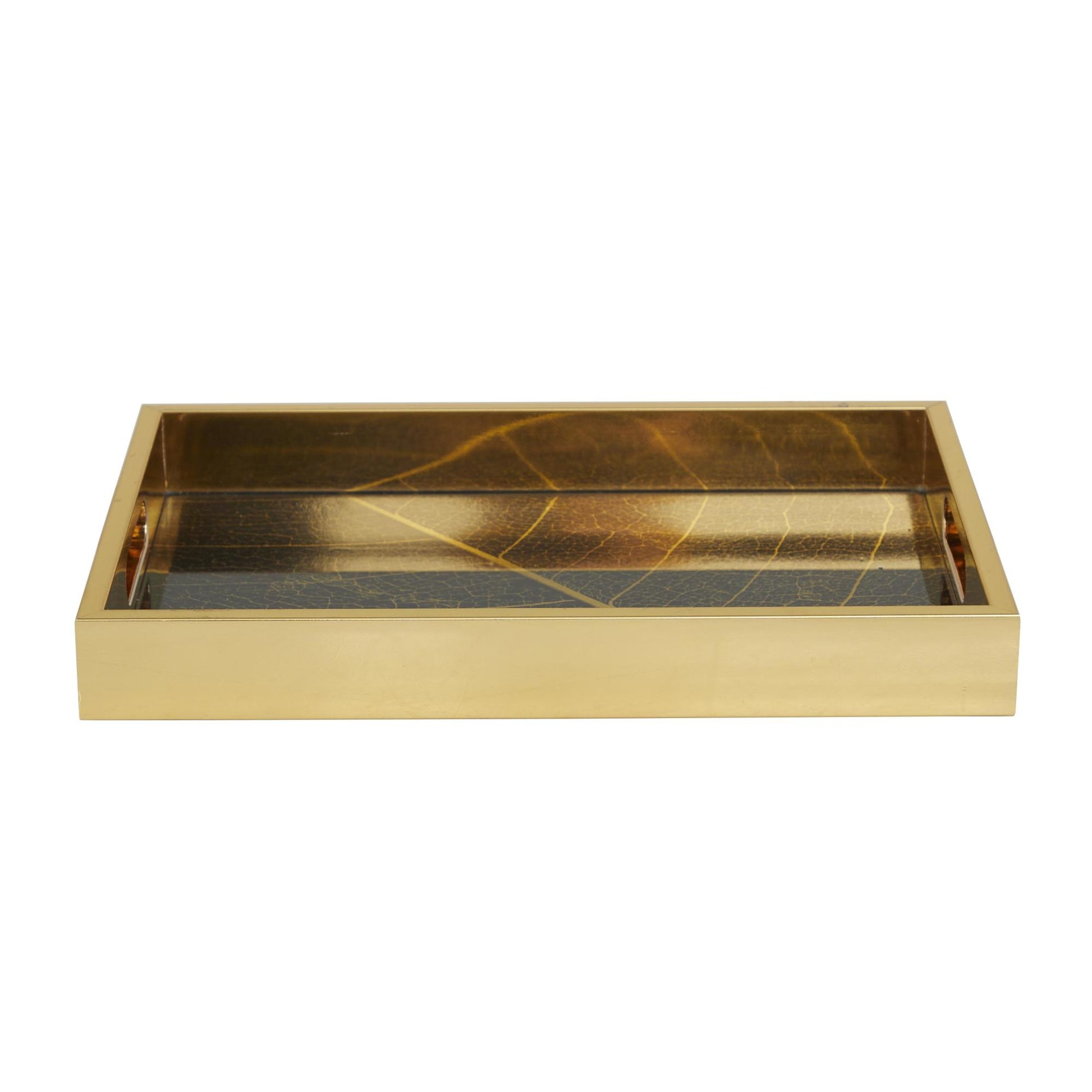 Set of 2 Geometric Plastic Mirrored Living Room Decor Tray