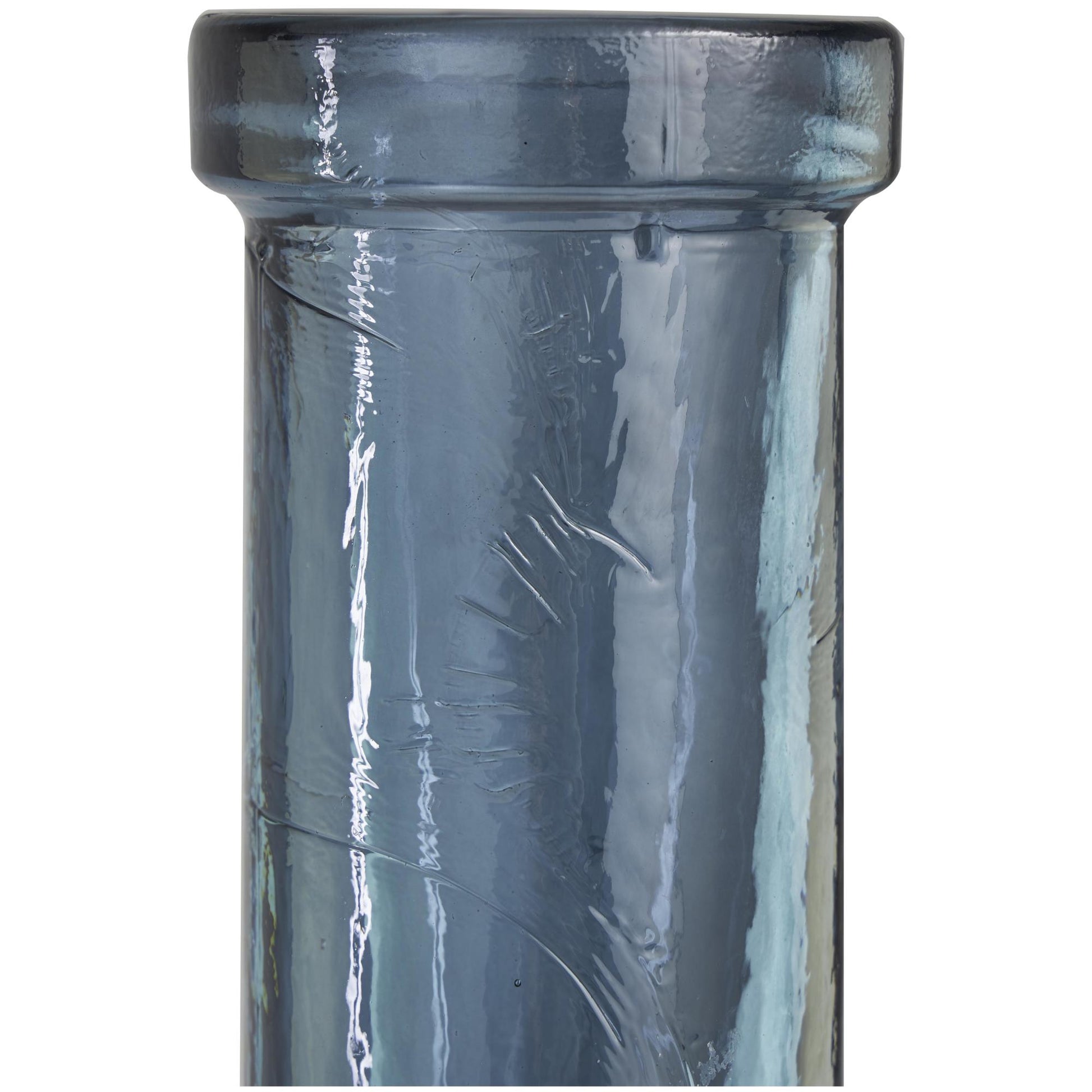 Recycled Glass Handmade Tall Spanish Bottleneck Decorative Vase 7" x 7" x 30"