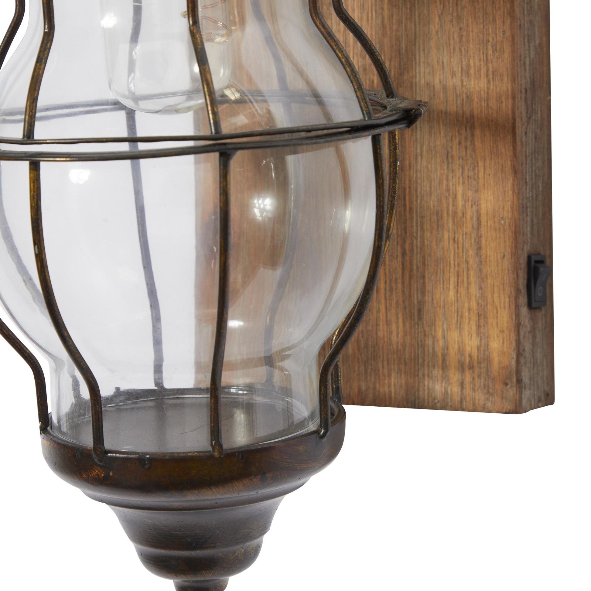 Scroll Brown Metal Battery Operated Room Accent Lamp with Included Fixed LED Light