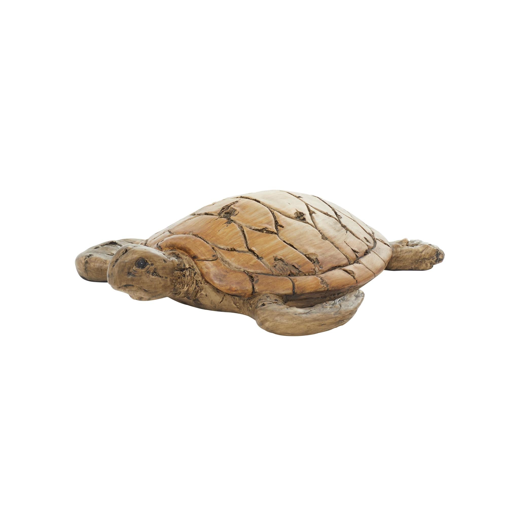 Turtle Brown Polystone Decorative Sculpture