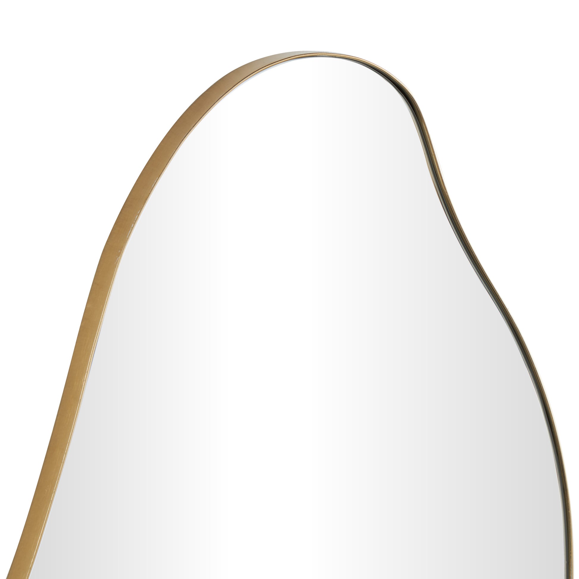Abstract Gold Metal Wavy Room Wall Mirror
