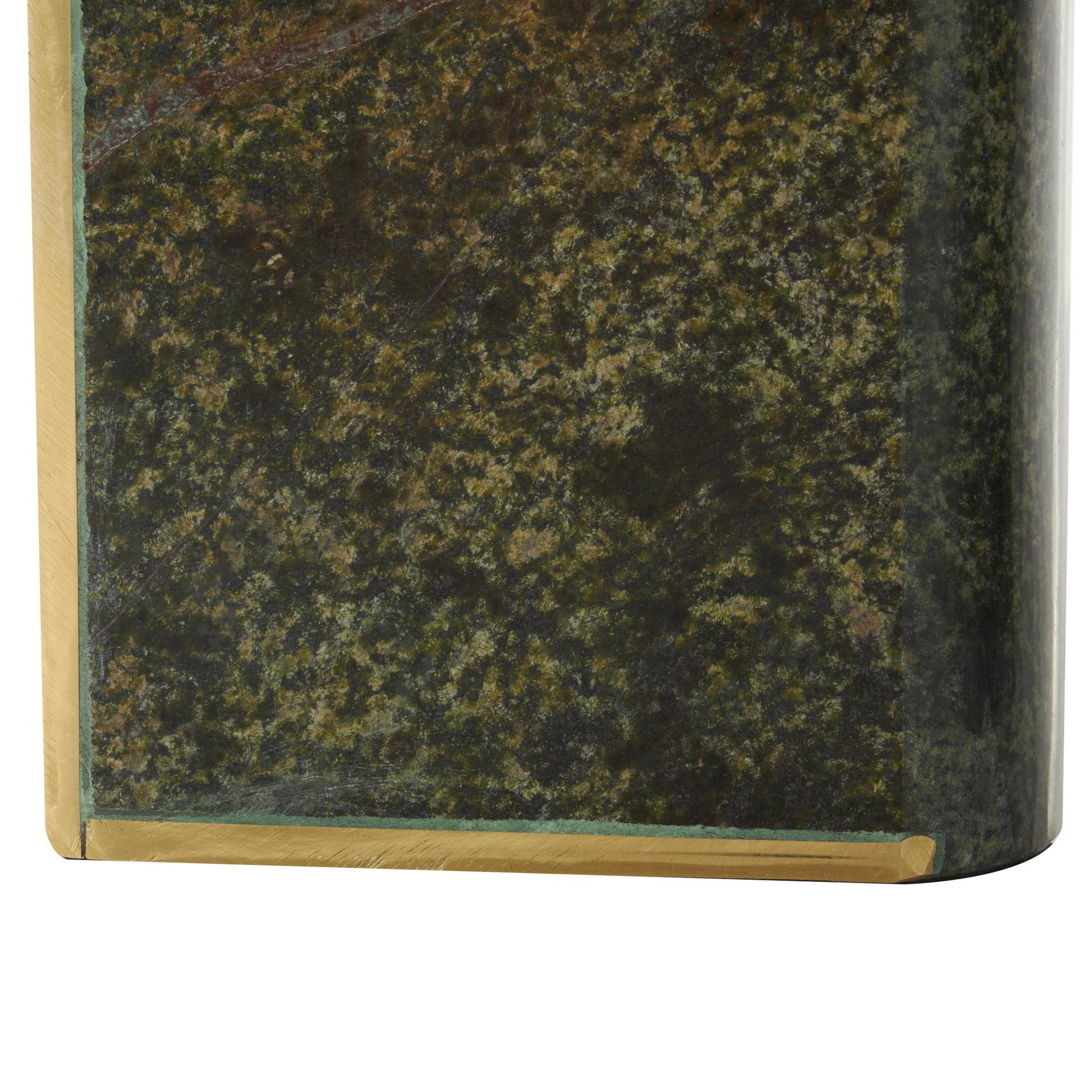Set of 2 Geometric Marble Curved Rectangular Decorative Bookends with Gold Accents
