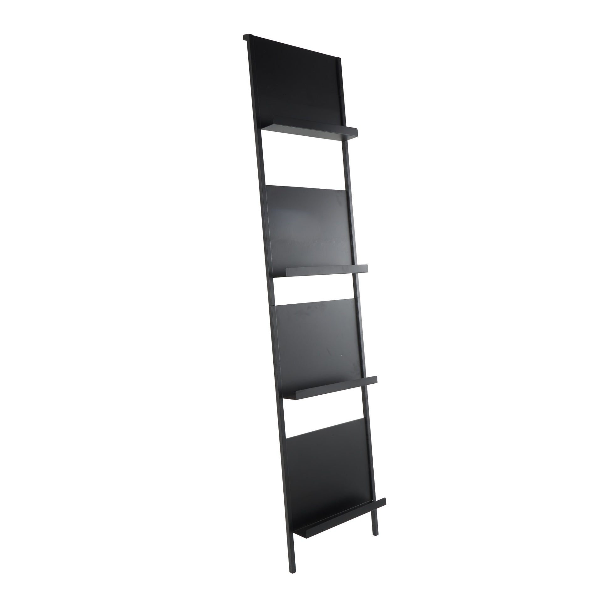 Black Metal Tall 4 Slot Decorative Magazine Rack Holder