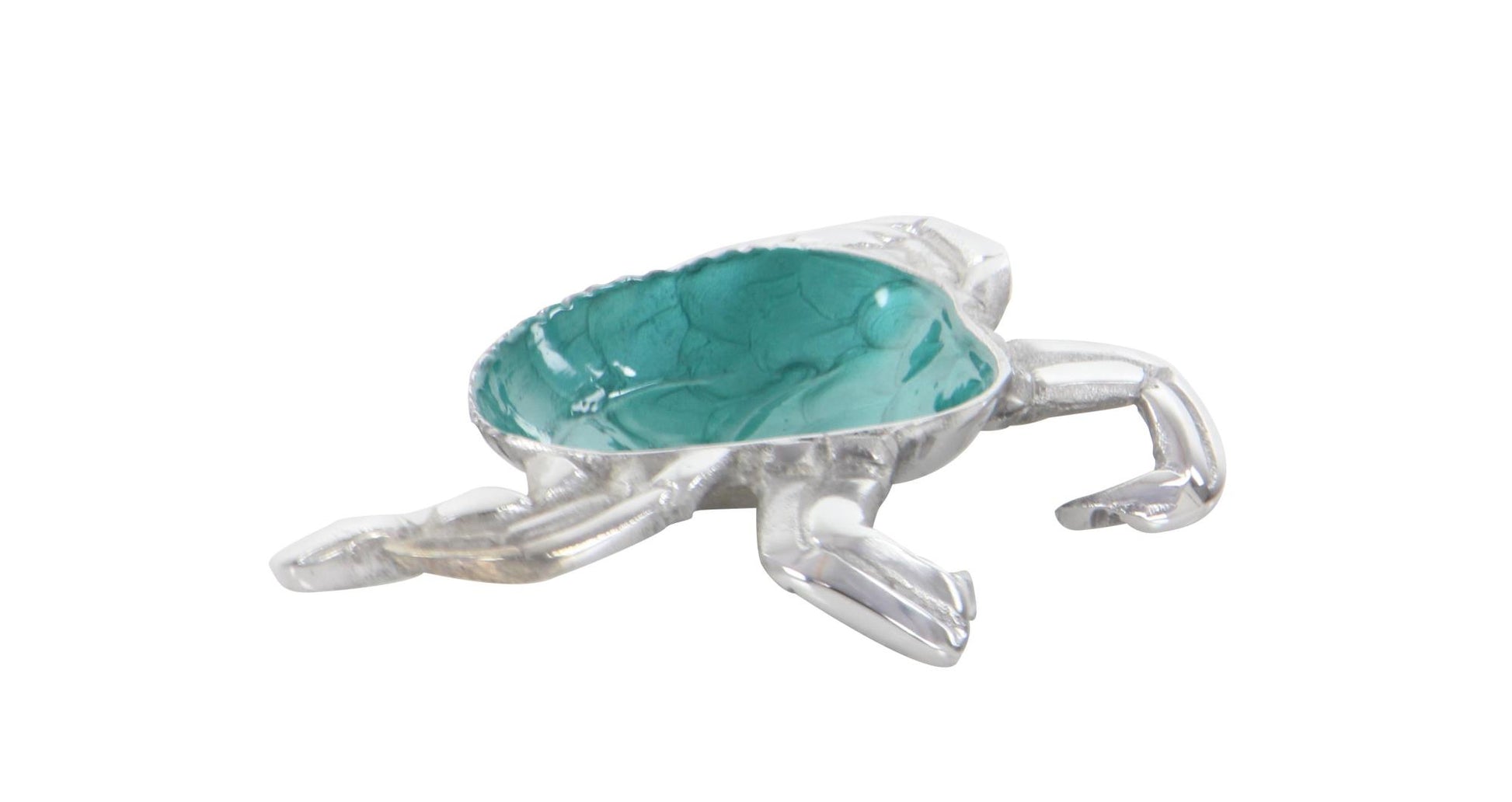 Set of 3 Crab Blue Aluminum Metal Decorative Serving Bowl with Enamel Interior