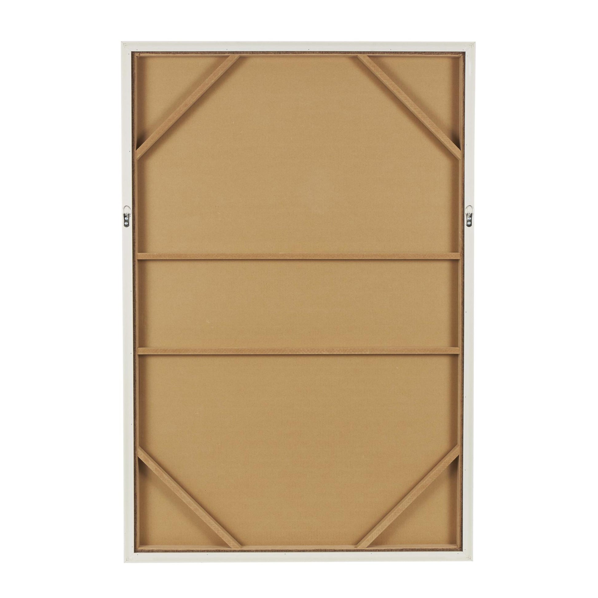 Abstract Brown Polyester Living Room Framed Wall Art with Tan Ribbed Arches