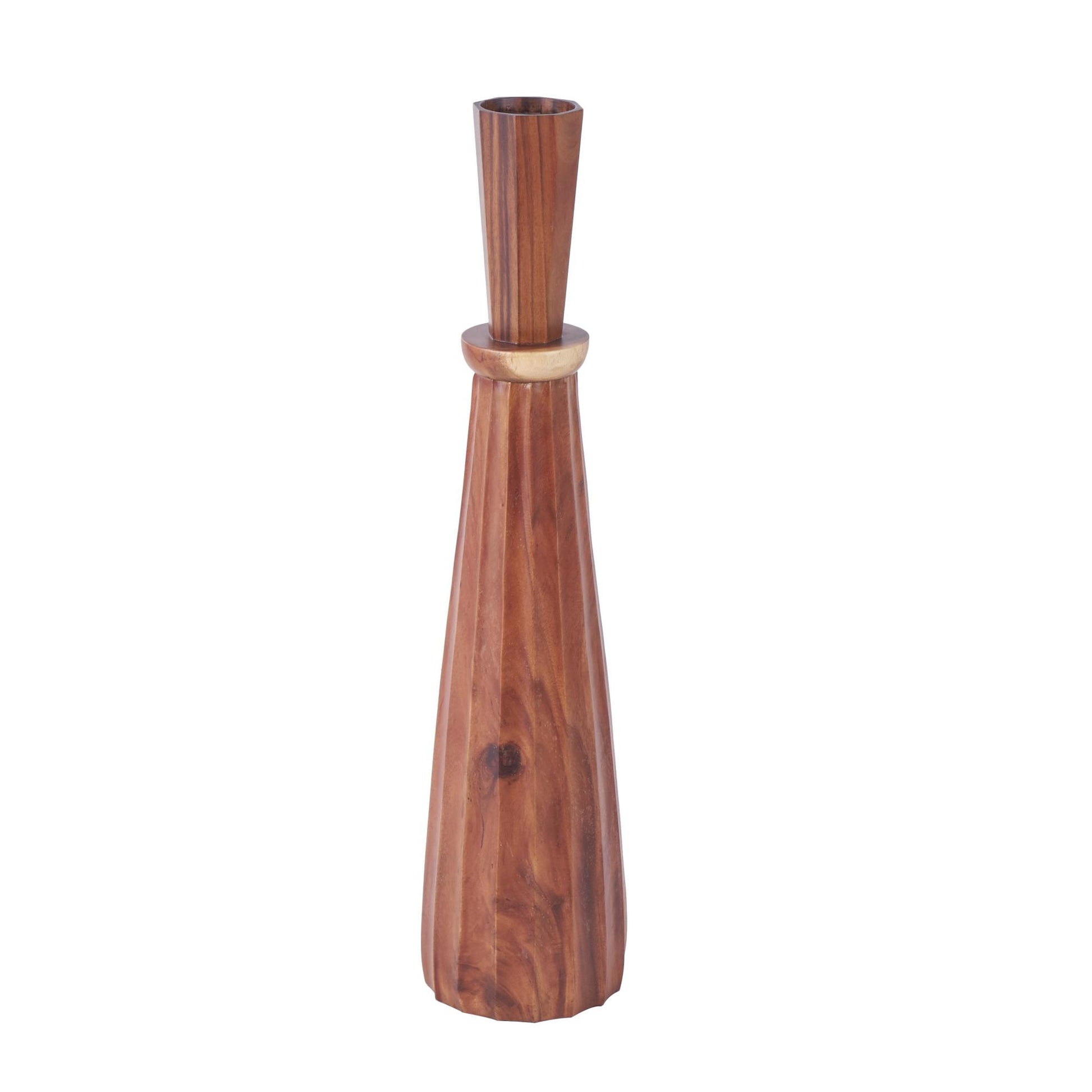 Brown Wood Handmade Hand Turned Decorative Vase