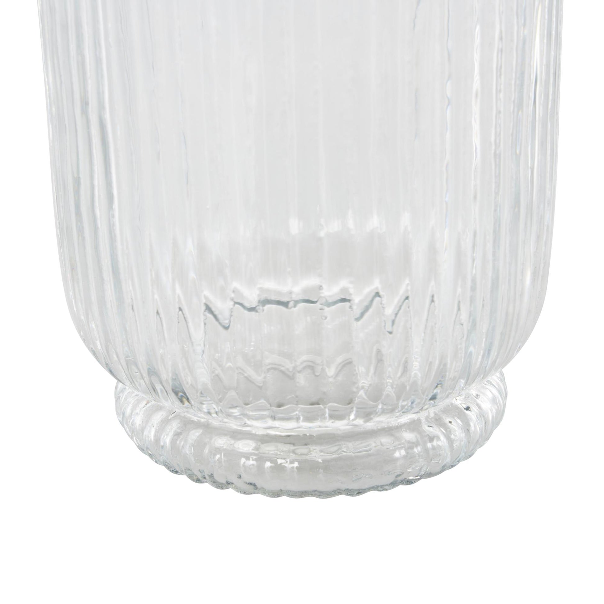 Clear Glass Ribbed Fluted Decorative Candle Holder